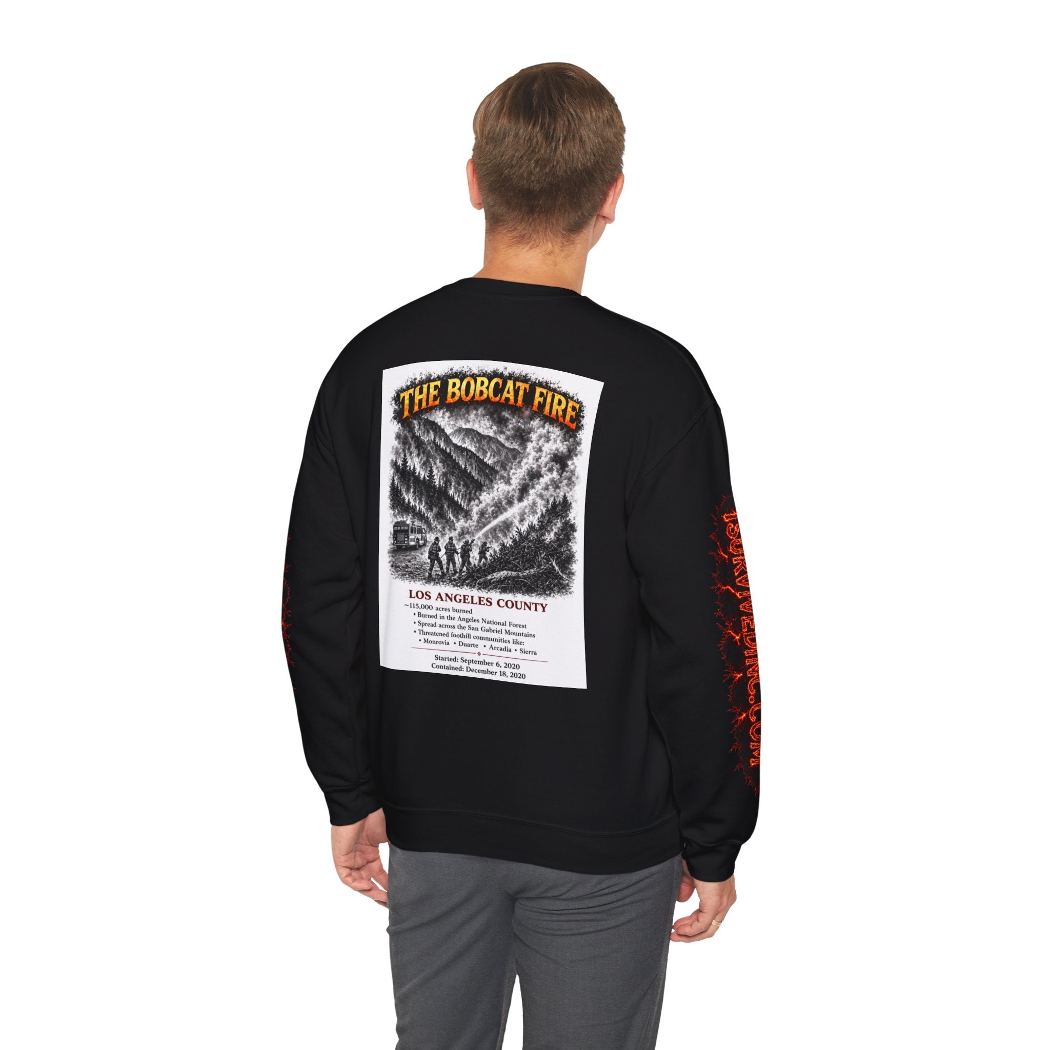 I Survived 2020 — S2:E2 "The Bobcat Fire" | Wildfire Edition Memorial Unisex Heavy Blend™ Crewneck Sweatshirt
