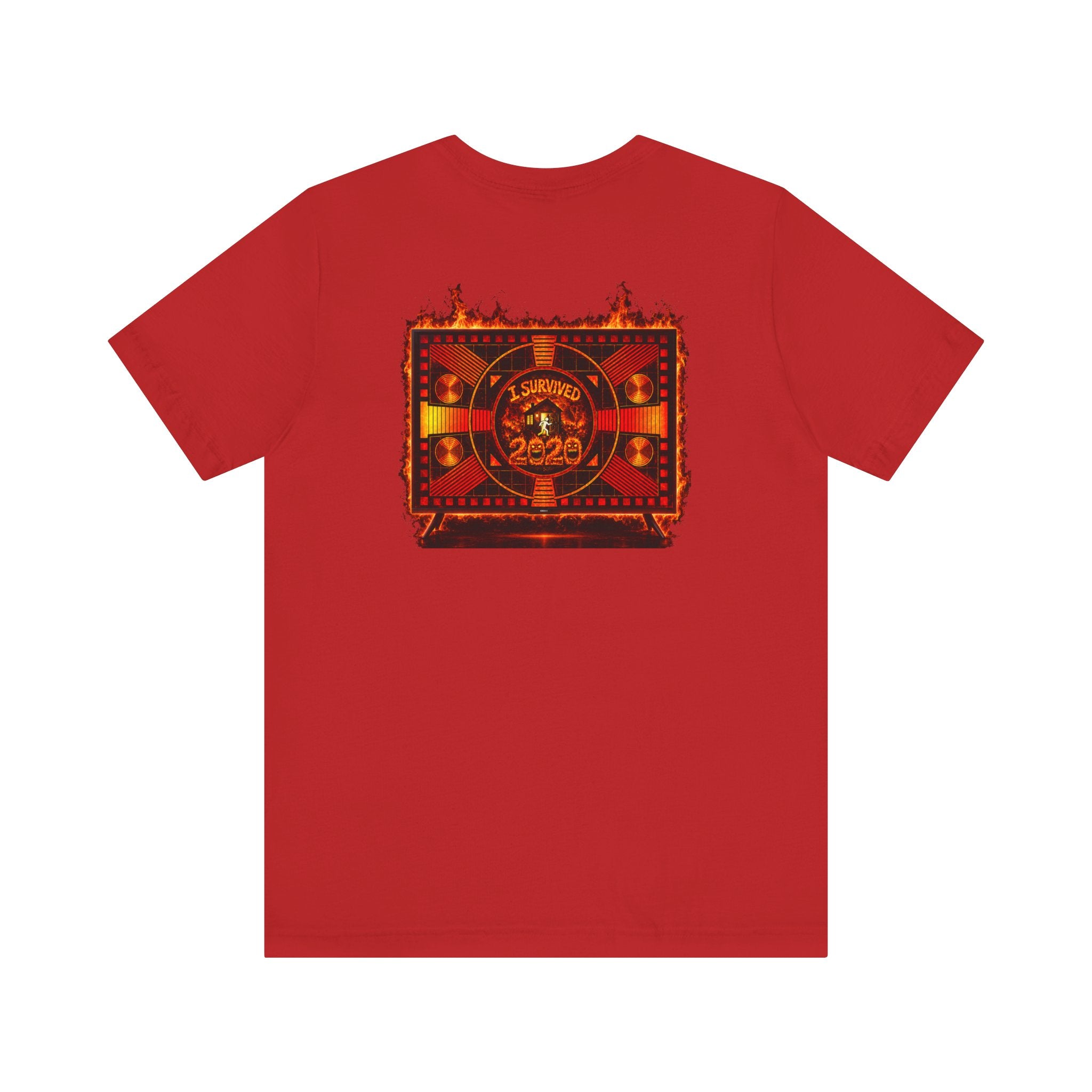 I Survived 2020 — "Please Stand By" Test Pattern Tee Wildfire Signal Edition Summer Premiere Unisex Jersey Short Sleeve Tee