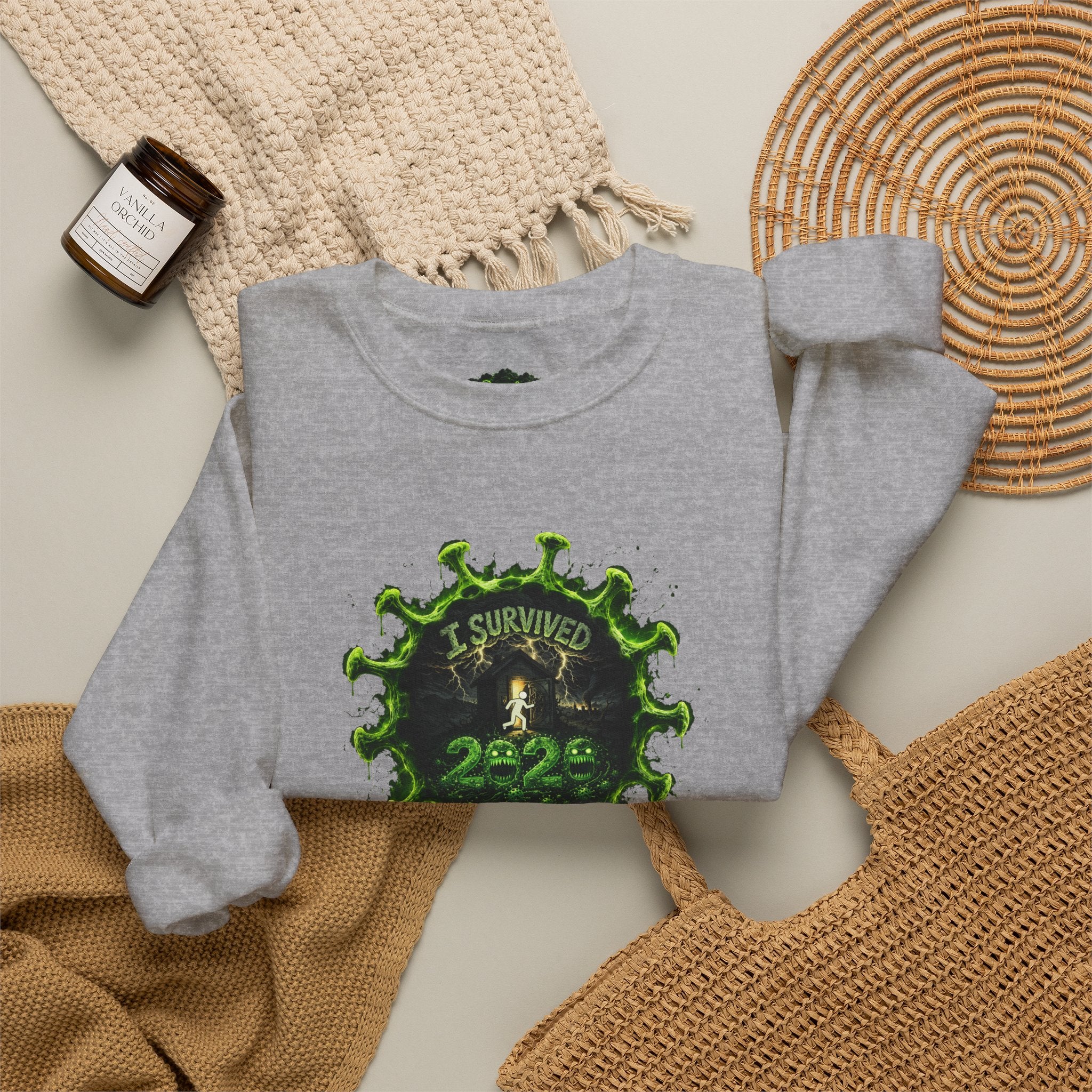 I Survived 2020 — PANDEMIC S1:E3: Director's Cut "The Jab!" Unisex Heavy Blend™ Crewneck Sweatshirt