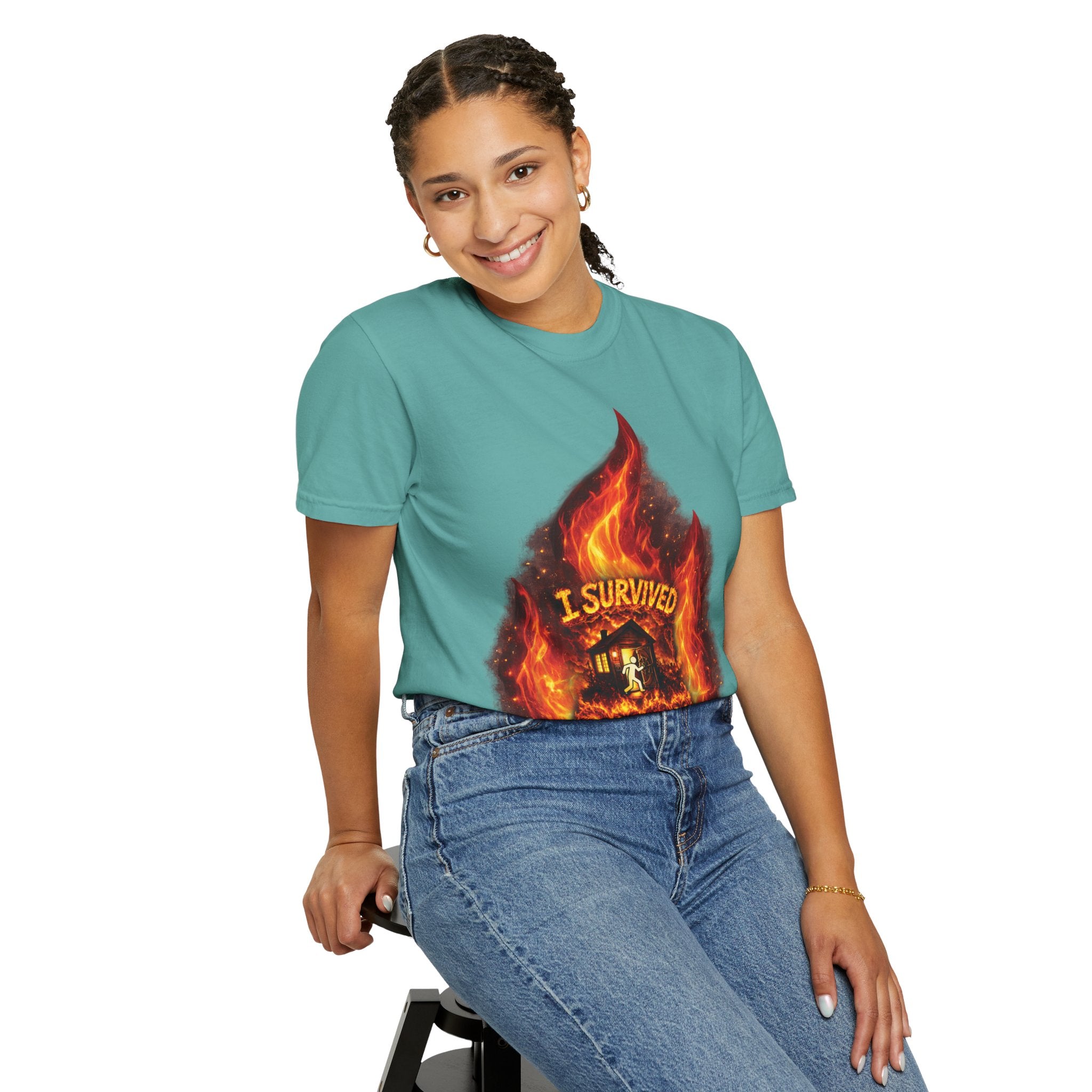 I Survived 2020 — Director's Cut S2:E3 "The California Wildfires" | Wildfire Edition Memorial Unisex Garment-Dyed T-shirt