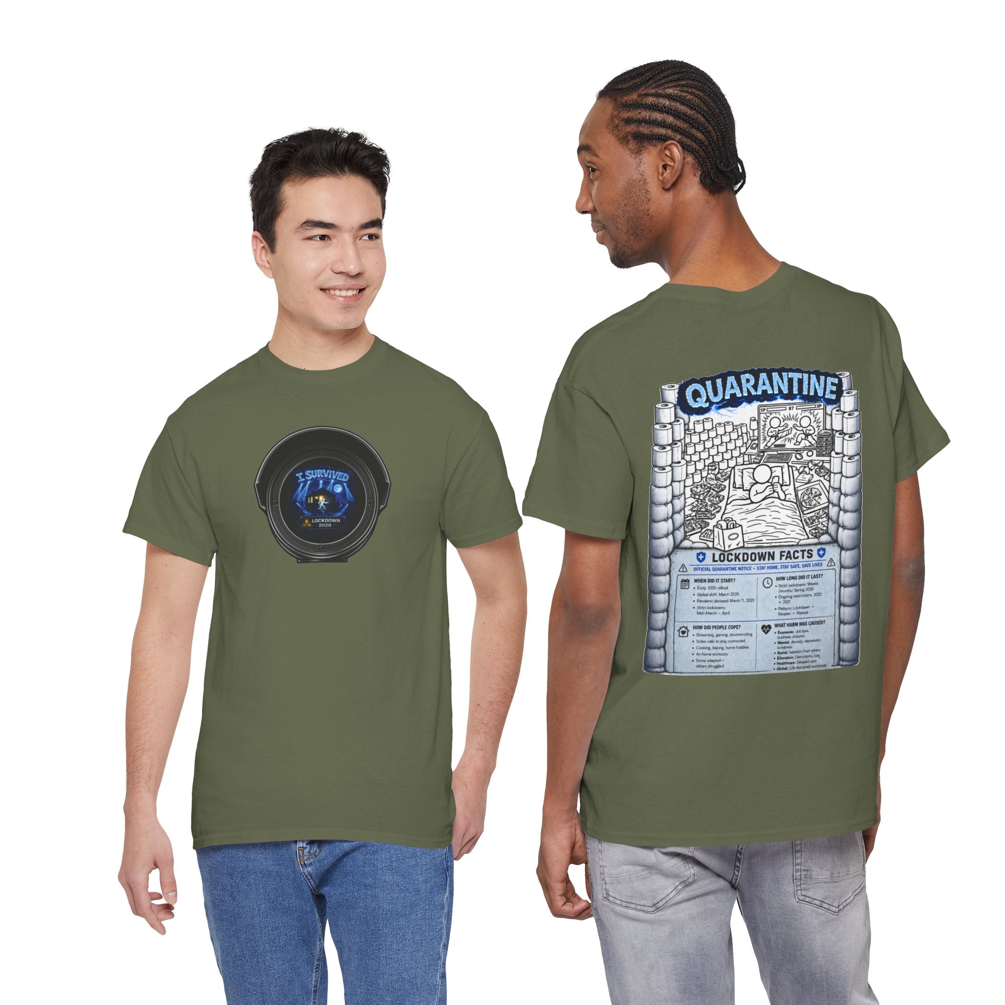 I Survived 2020 — LOCKDOWN S3:E1: Director's Cut "Quarantine" Unisex Heavy Cotton Tee