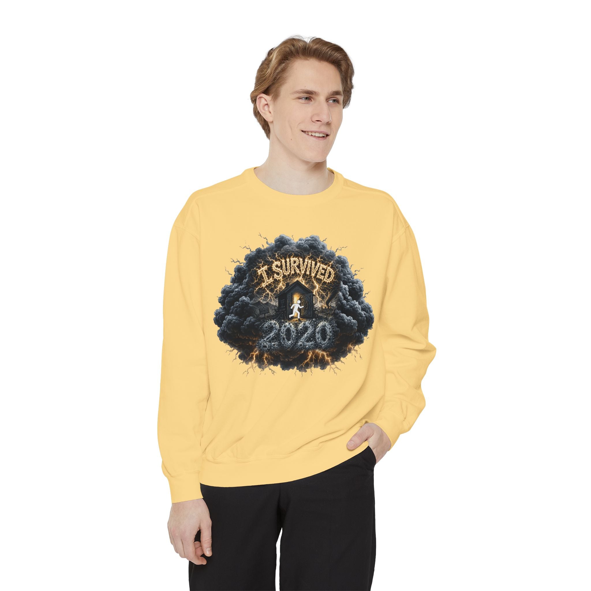 I Survived 2020 — Director's Cut Original Design Teaser Sweatshirt | Season 1 Premiere Drop Unisex Garment-Dyed Sweatshirt