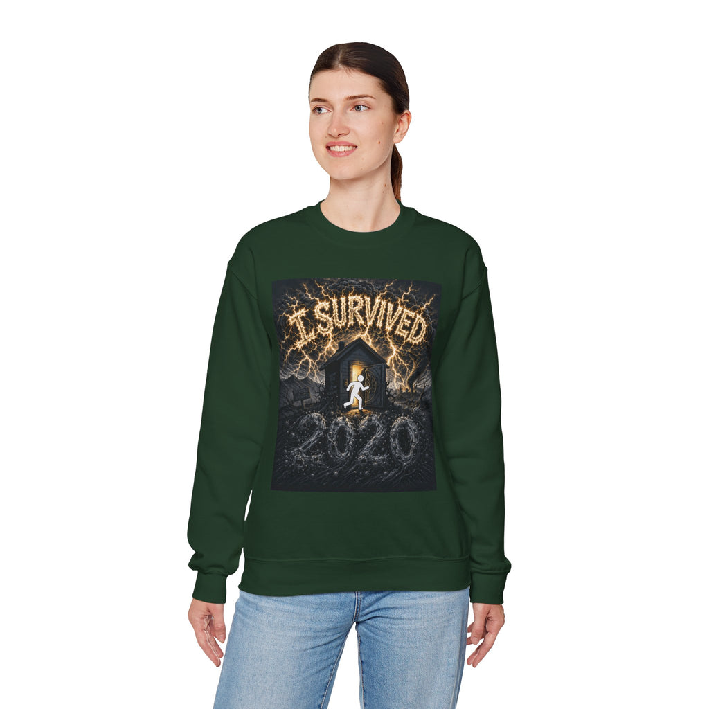 I Survived 2020 — Original Design Teaser Tee | Season 1 Premiere Drop Unisex Heavy Blend™ Crewneck Sweatshirt