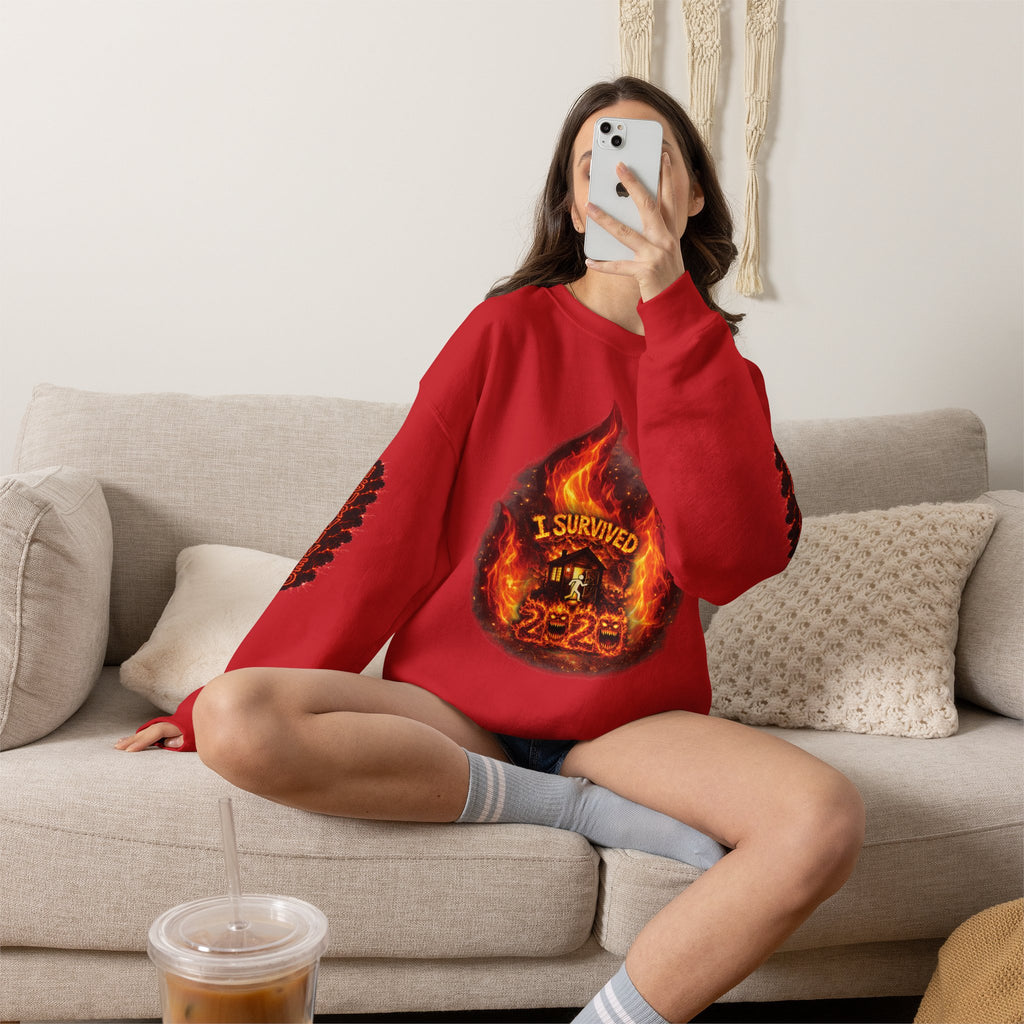 I Survived 2020 — Director's Cut S2:E3 "The California Wildfires" | Wildfire Edition Memorial Unisex Heavy Blend™ Crewneck Sweatshirt