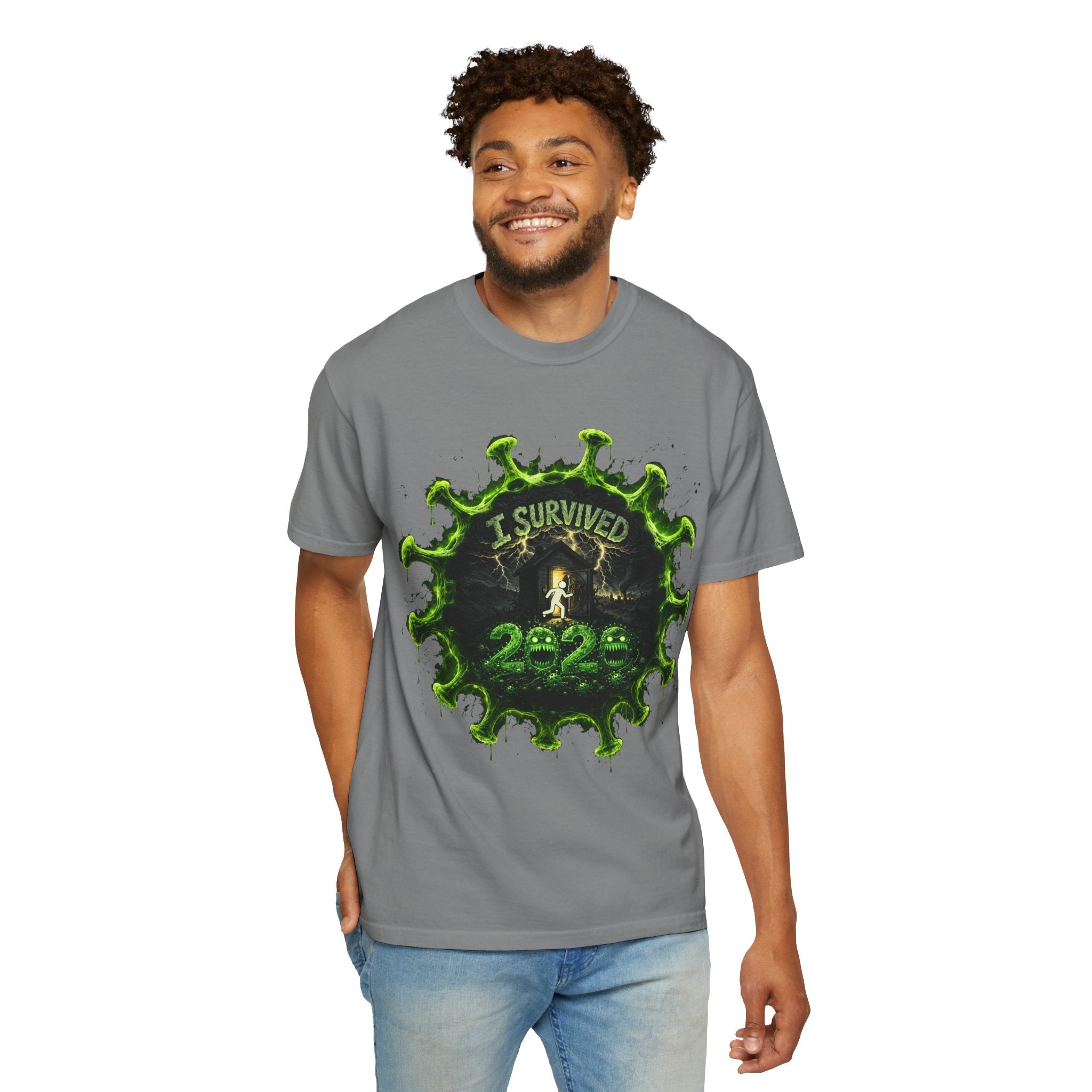 I Survived 2020 — Director's Cut S1:E3 "The Jab!" | Pandemic Edition Unisex Garment-Dyed T-shirt
