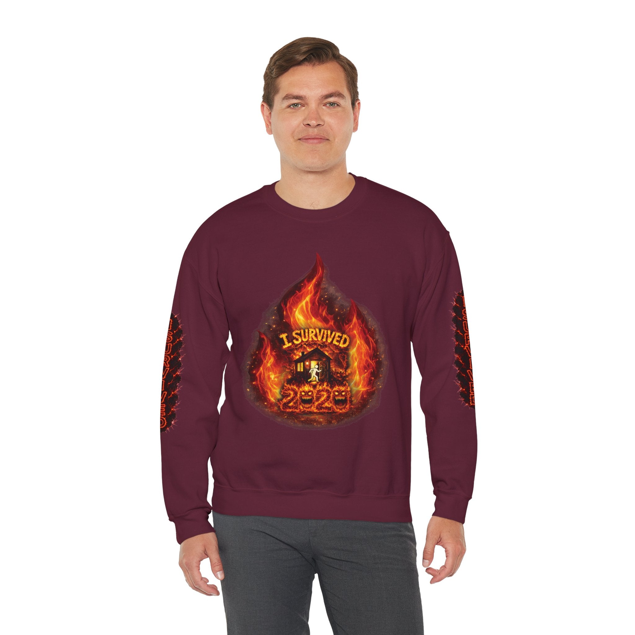 I Survived 2020 — Director's Cut S2:E1 "Berry Creek" | Wildfire Edition Memorial Unisex Heavy Blend™ Crewneck Sweatshirt