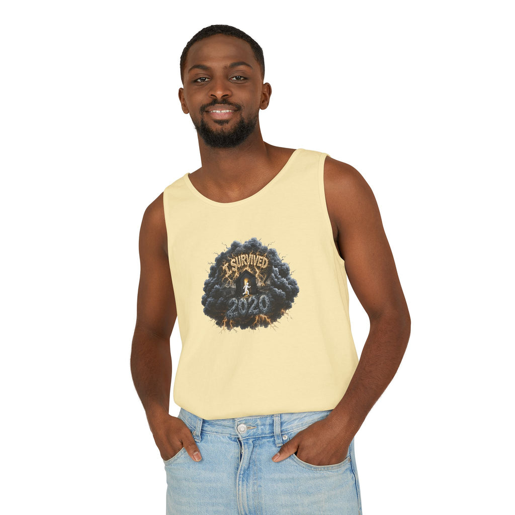 I Survived 2020 — Original PILOT Design: Director's Cut Unisex Garment-Dyed Tank Top