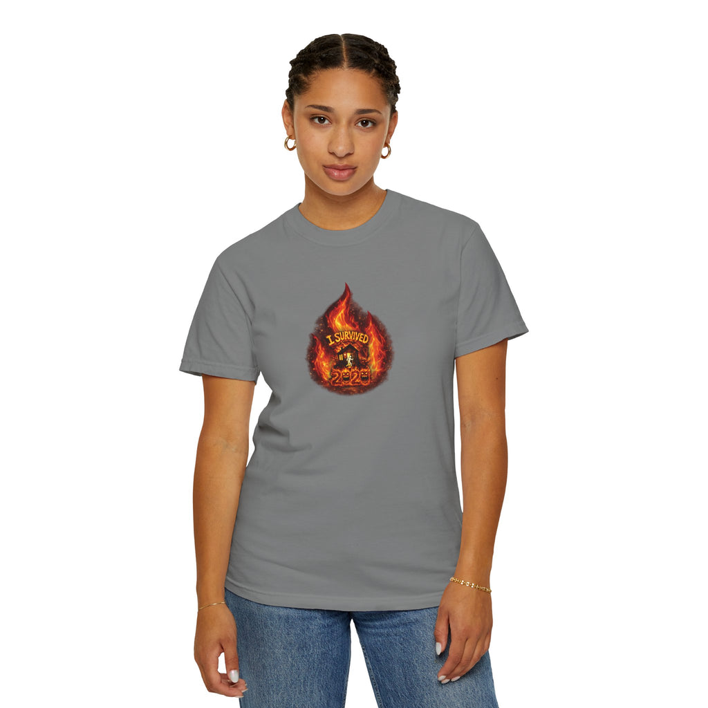 I Survived 2020 — WILDFIRES S2:E4: Director's Cut "Western U.S. Wildfire Season" Memorial Unisex Garment-Dyed T-shirt