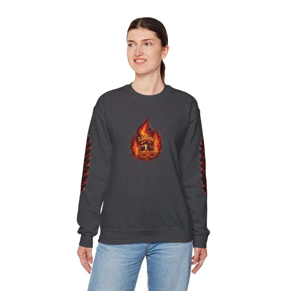 I Survived 2020 — WILDFIRES S2:E4: Director's Cut "Western U.S. Wildfire Season" Memorial Unisex Heavy Blend™ Crewneck Sweatshirt