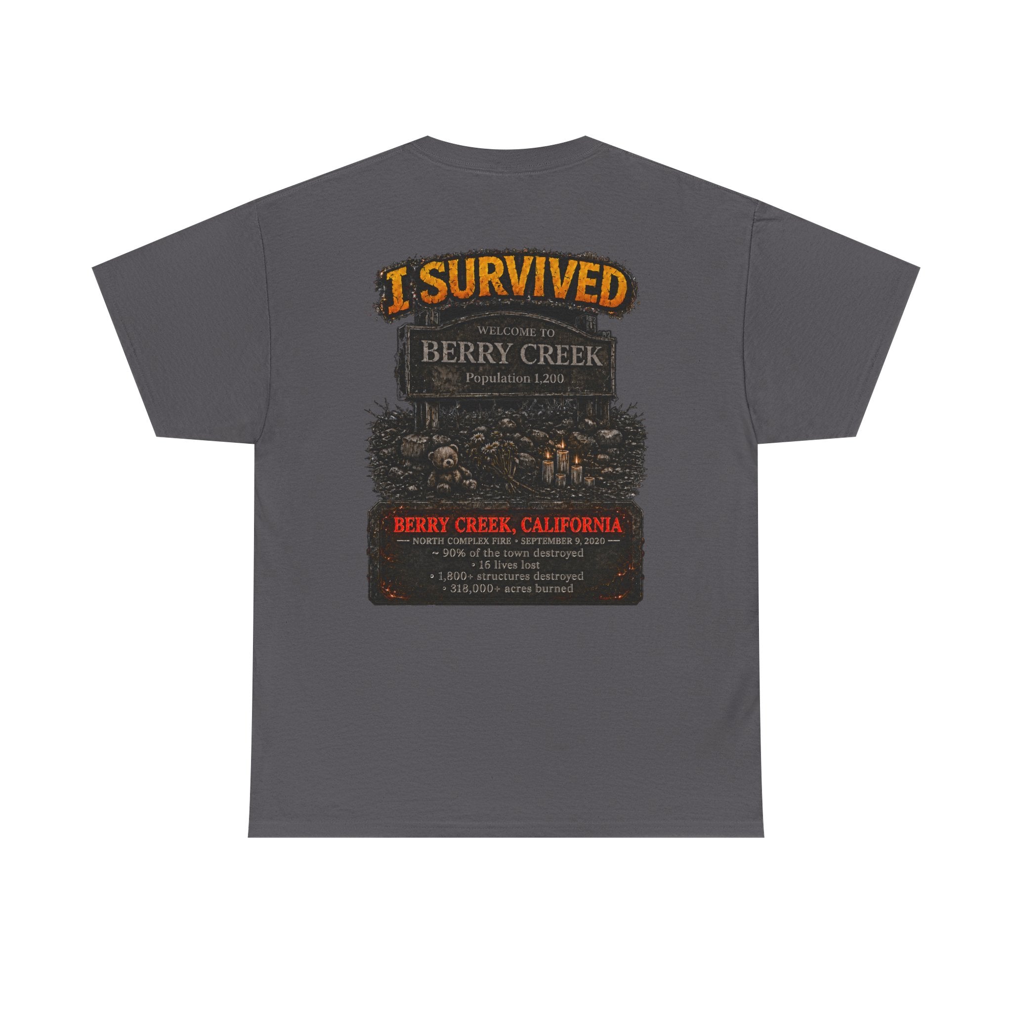 I Survived 2020 — Director's Cut S2:E1 "Berry Creek" | Wildfire Edition Memorial Unisex Heavy Cotton Tee