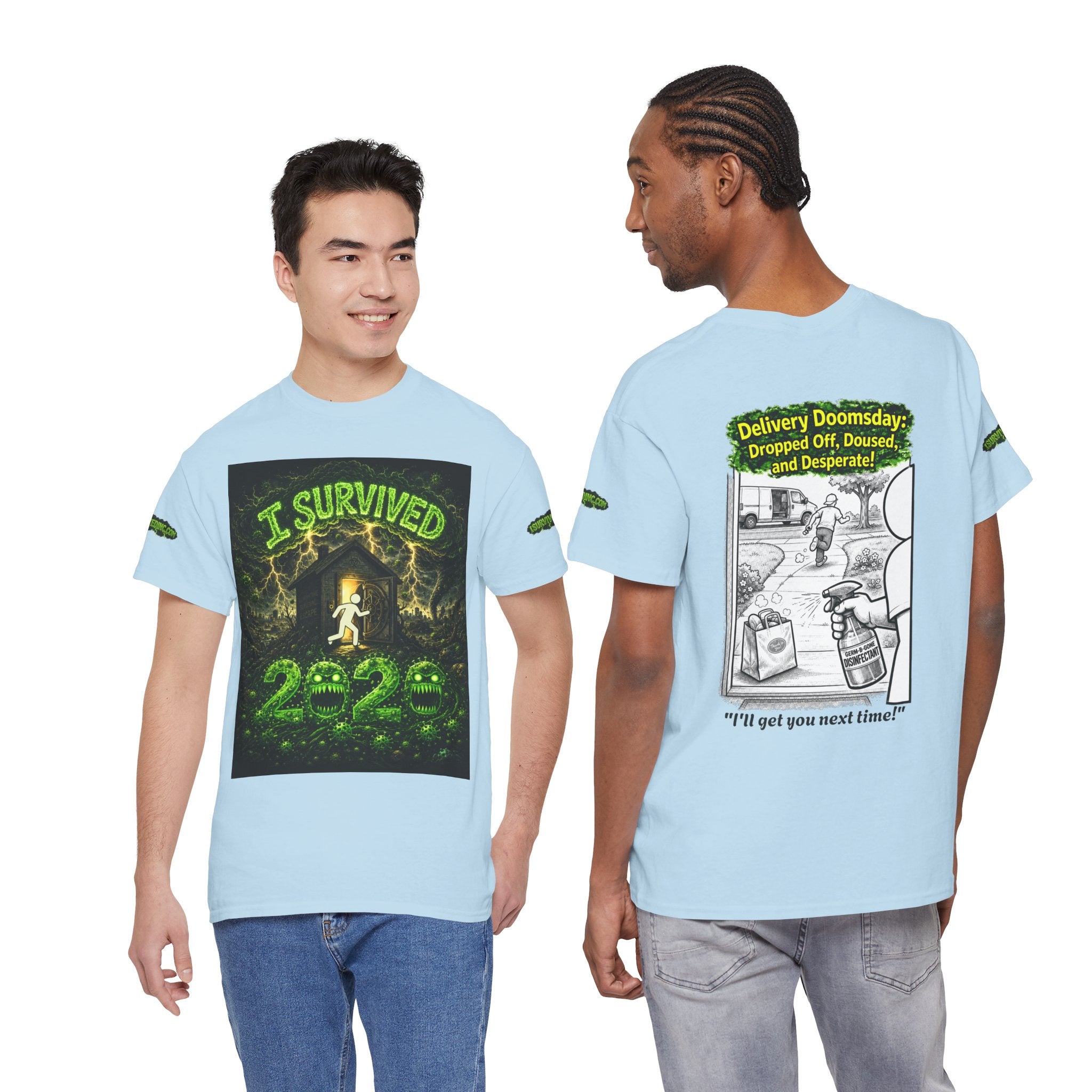 Sobreviví al 2020 — T1:E5 "El día del juicio final de las entregas" | Camiseta unisex de algodón pesado (Edición Pandemia) (EDICIÓN ESPECIAL)