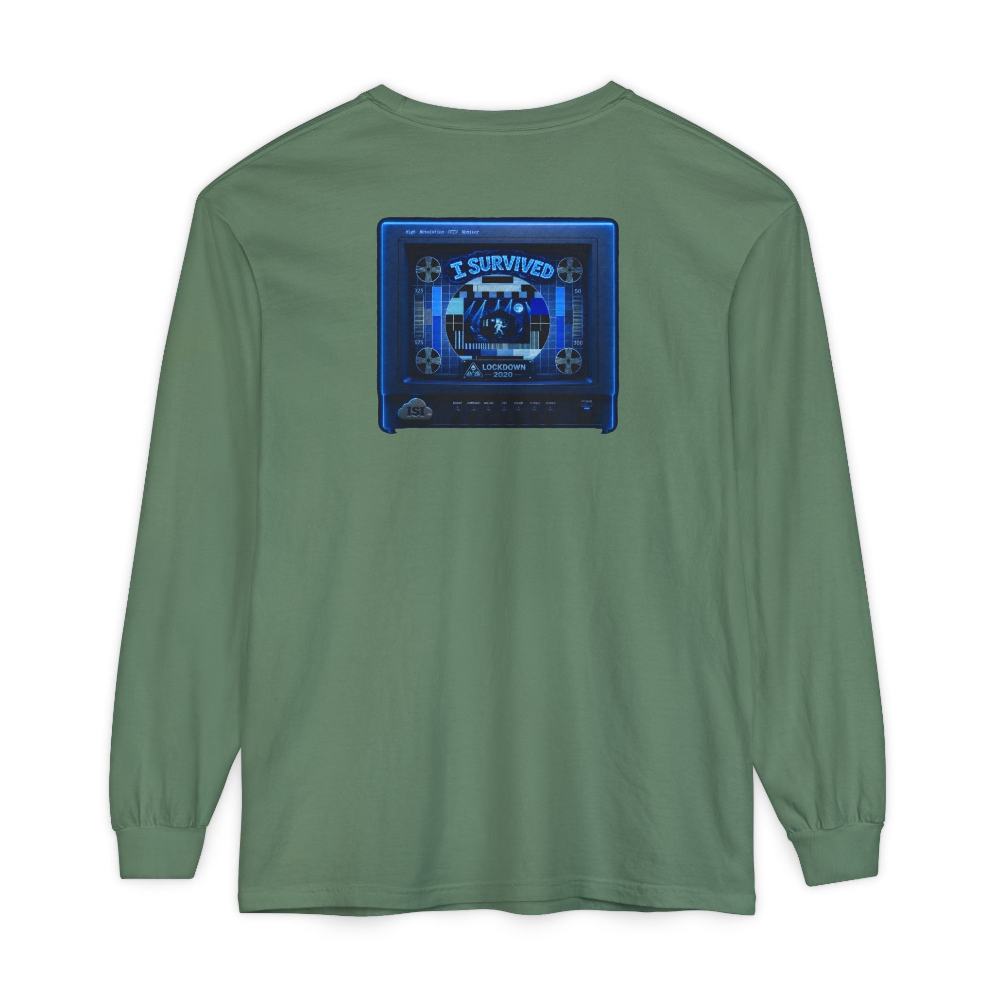 I Survived 2020 — "Please Stand By" Test Pattern Tee Lockdown Edition Summer Exclusive Unisex Garment-Dyed Long Sleeve T-Shirt
