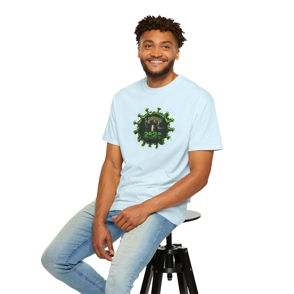 I Survived 2020 — PANDEMIC S1:E4: Director's Cut "Mask Madness" Unisex Garment-Dyed T-shirt