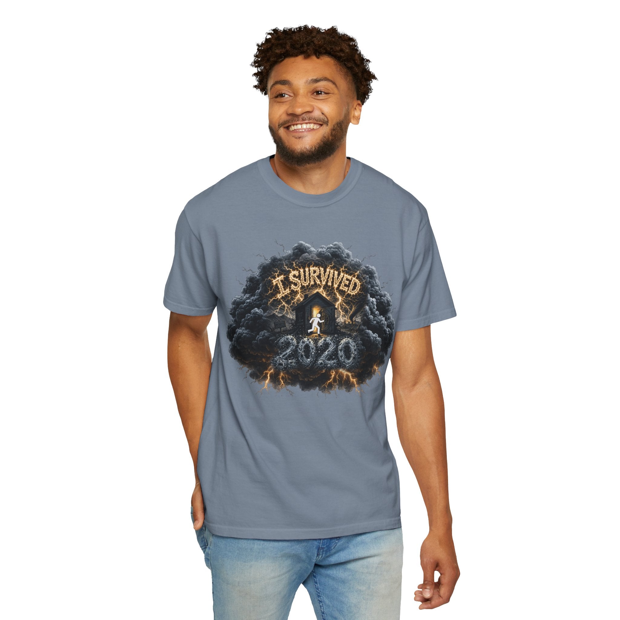 I Survived 2020 — Original Design Teaser Tee | Season 1 Premiere Drop Unisex Garment-Dyed T-shirt