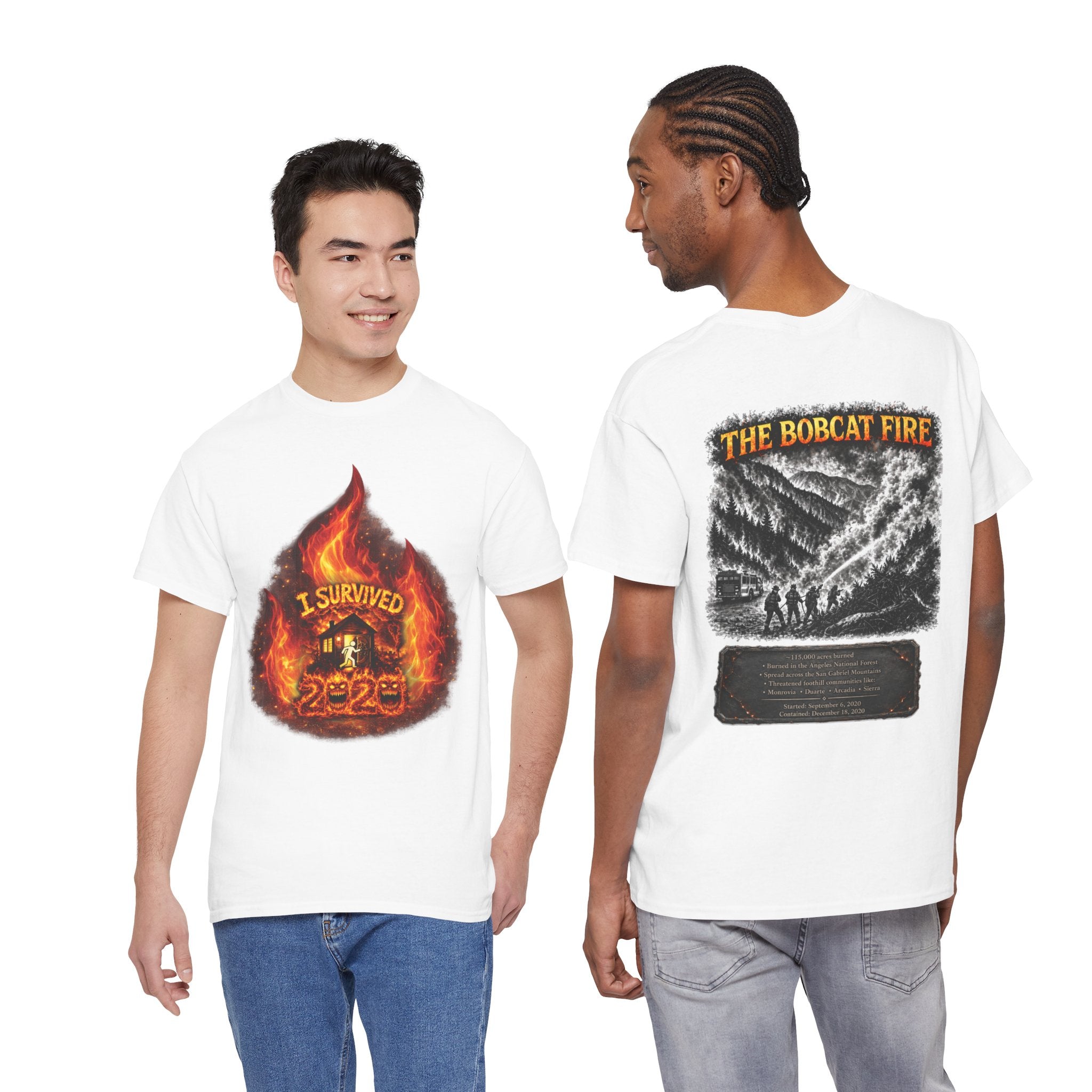 I Survived 2020 — Director's Cut S2:E2 "The Bobcat Fire" | Wildfire Edition Memorial Unisex Heavy Cotton Tee