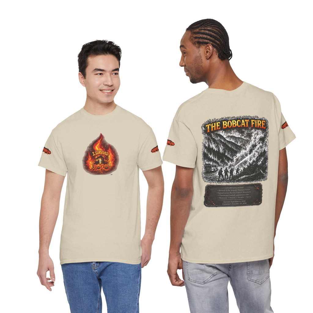 I Survived 2020 — WILDFIRES S2:E2: Director's Cut Special Edition "The Bobcat Fire" Memorial Unisex Heavy Cotton Tee