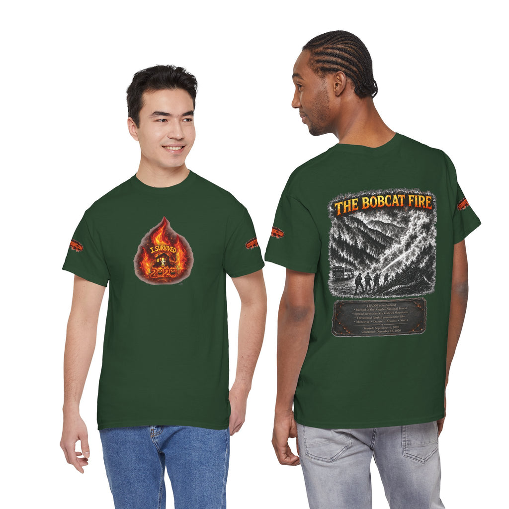 I Survived 2020 — WILDFIRES S2:E2: Director's Cut Special Edition "The Bobcat Fire" Memorial Unisex Heavy Cotton Tee