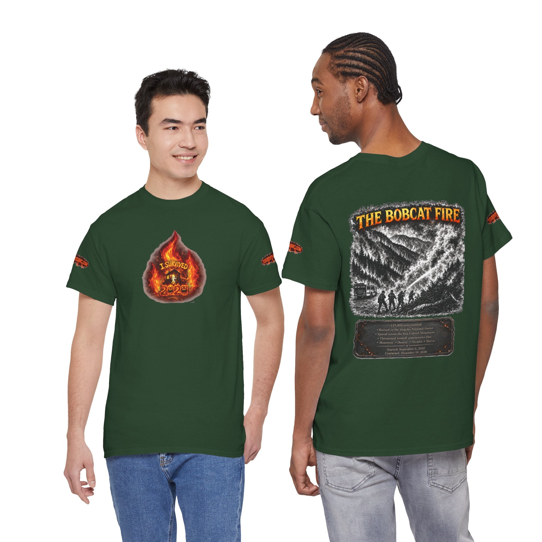 I Survived 2020 — WILDFIRES S2:E2: Director's Cut Special Edition "The Bobcat Fire" Memorial Unisex Heavy Cotton Tee