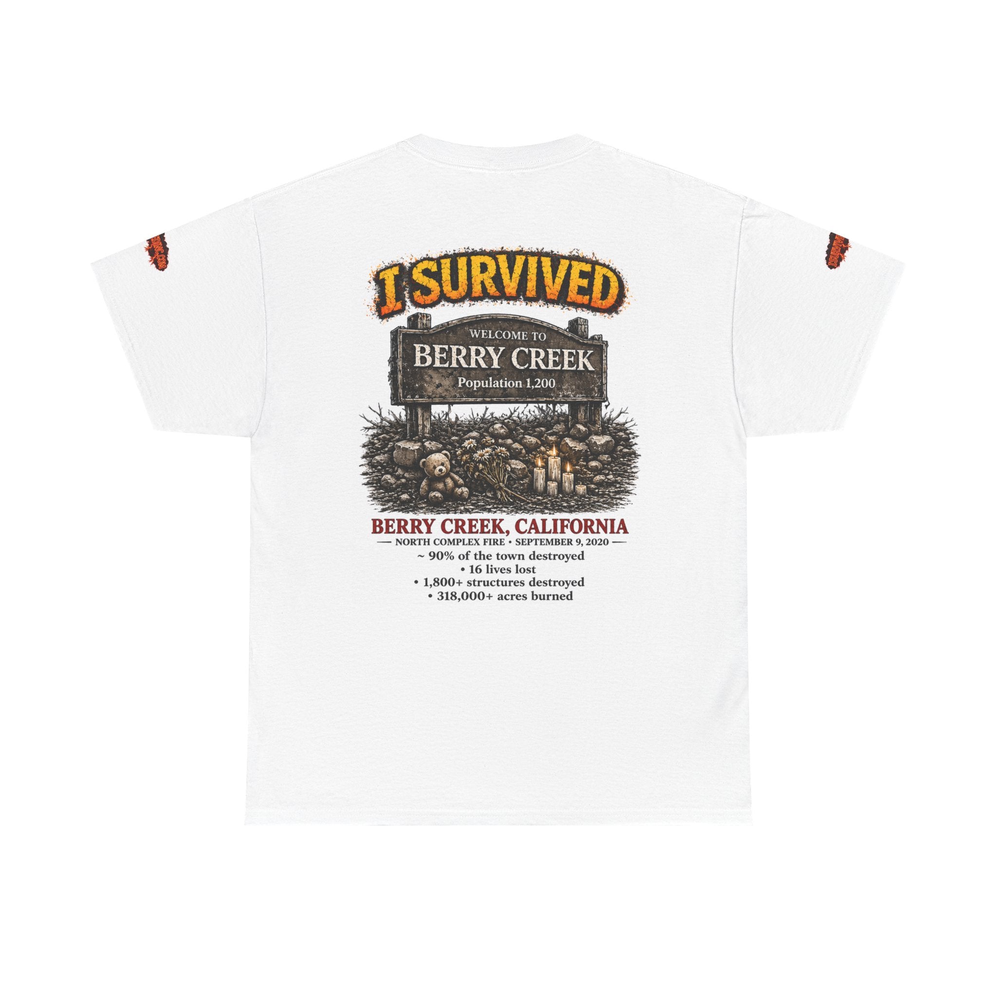 J'ai survécu à 2020 — S2:E1 "Berry Creek" | T-shirt Unisexe en Coton Épais Mémorial Édition Incendie de Forêt (ÉDITION SPÉCIALE)