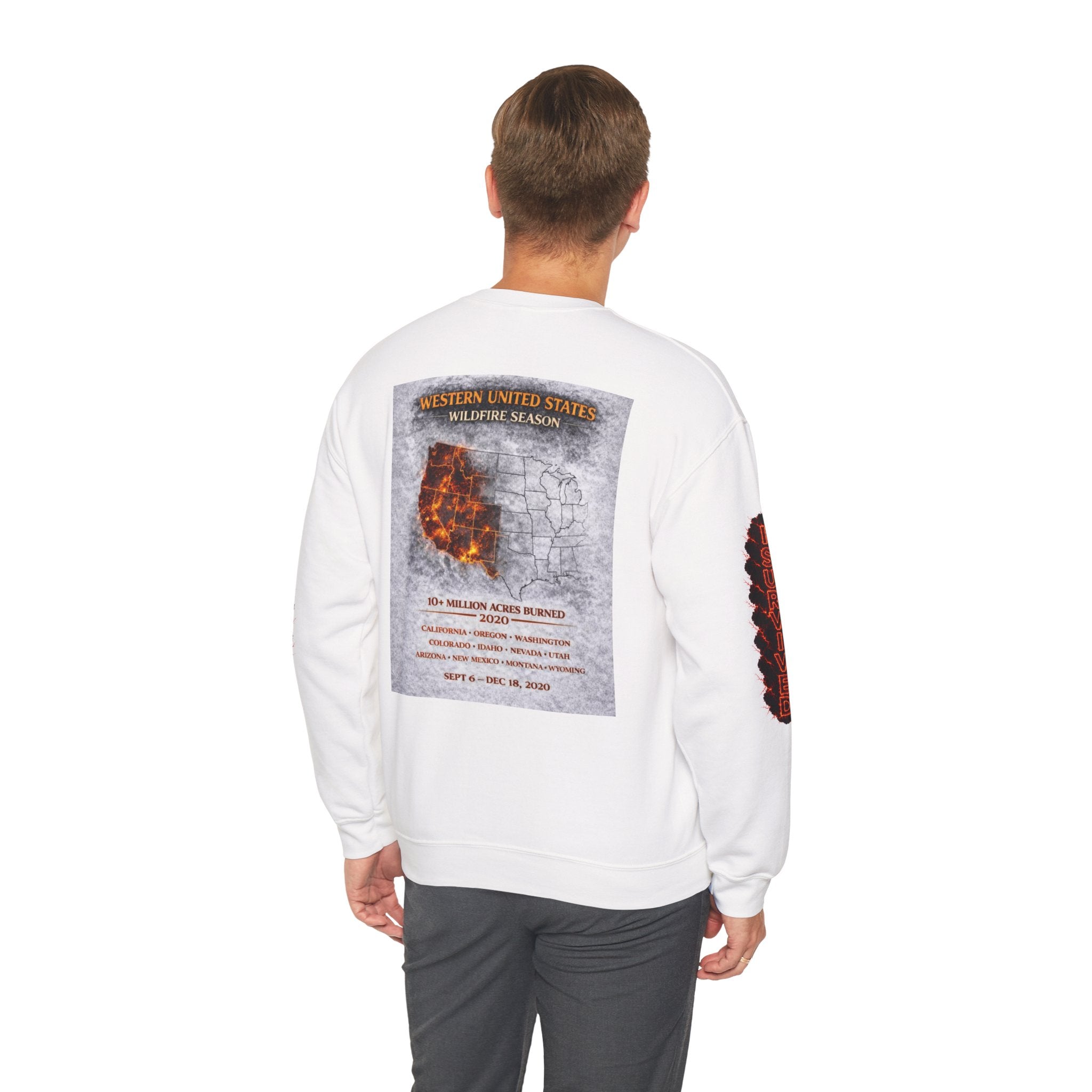 I Survived 2020 — Director's Cut S2:E4 "Western U.S. Wildfire Season" | Mid-Season Finale Pt. 1 | Wildfire Edition Memorial Unisex Heavy Blend™ Crewneck Sweatshirt