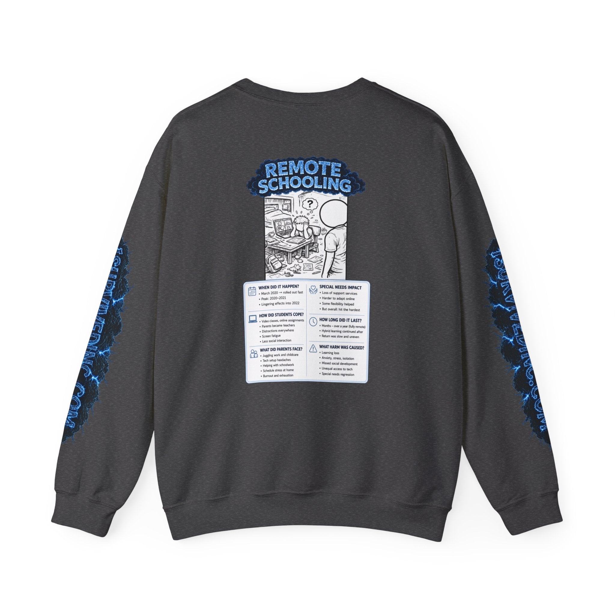 I Survived 2020 — LOCKDOWN S3:E3: Special Edition "Remote Schooling" Unisex Heavy Blend™ Crewneck Sweatshirt
