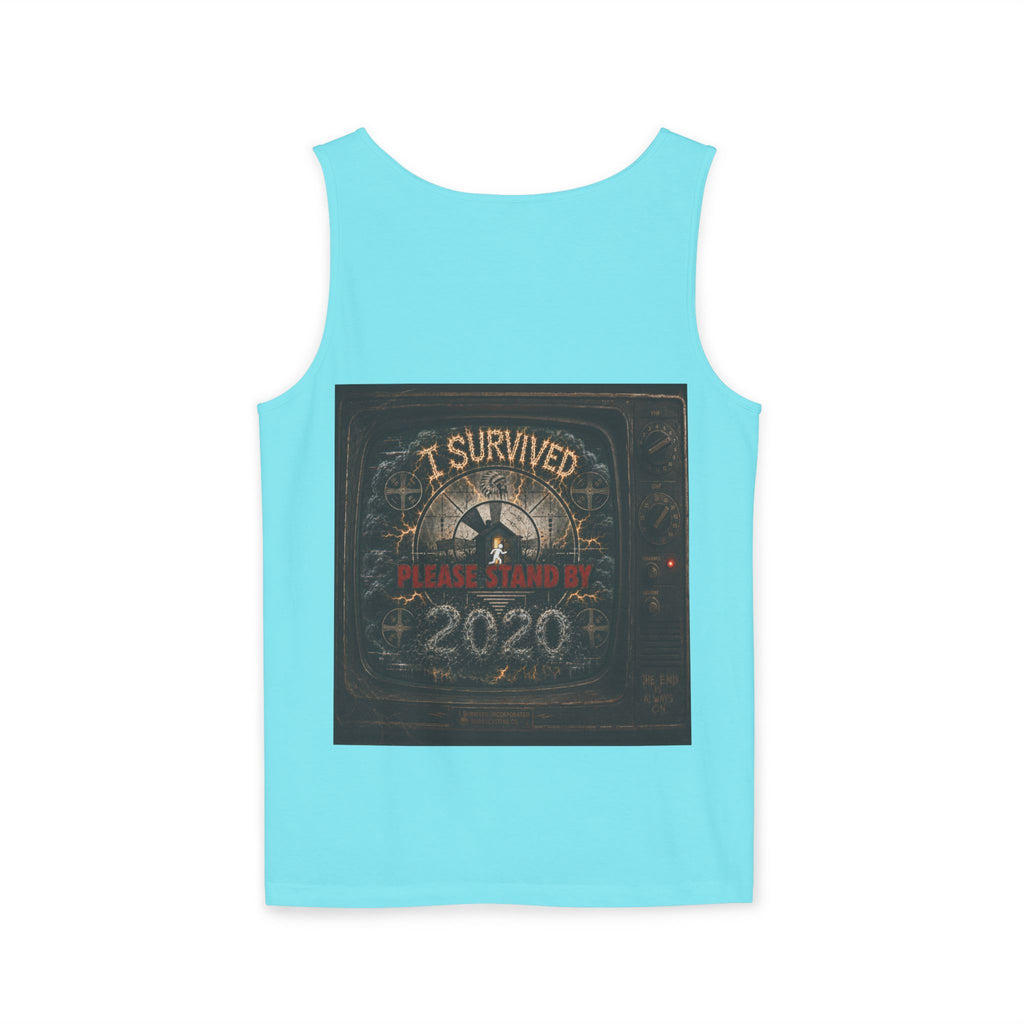 I Survived 2020 — "Please Stand By" Test Pattern Tee Summer Premier  Unisex Garment-Dyed Tank Top