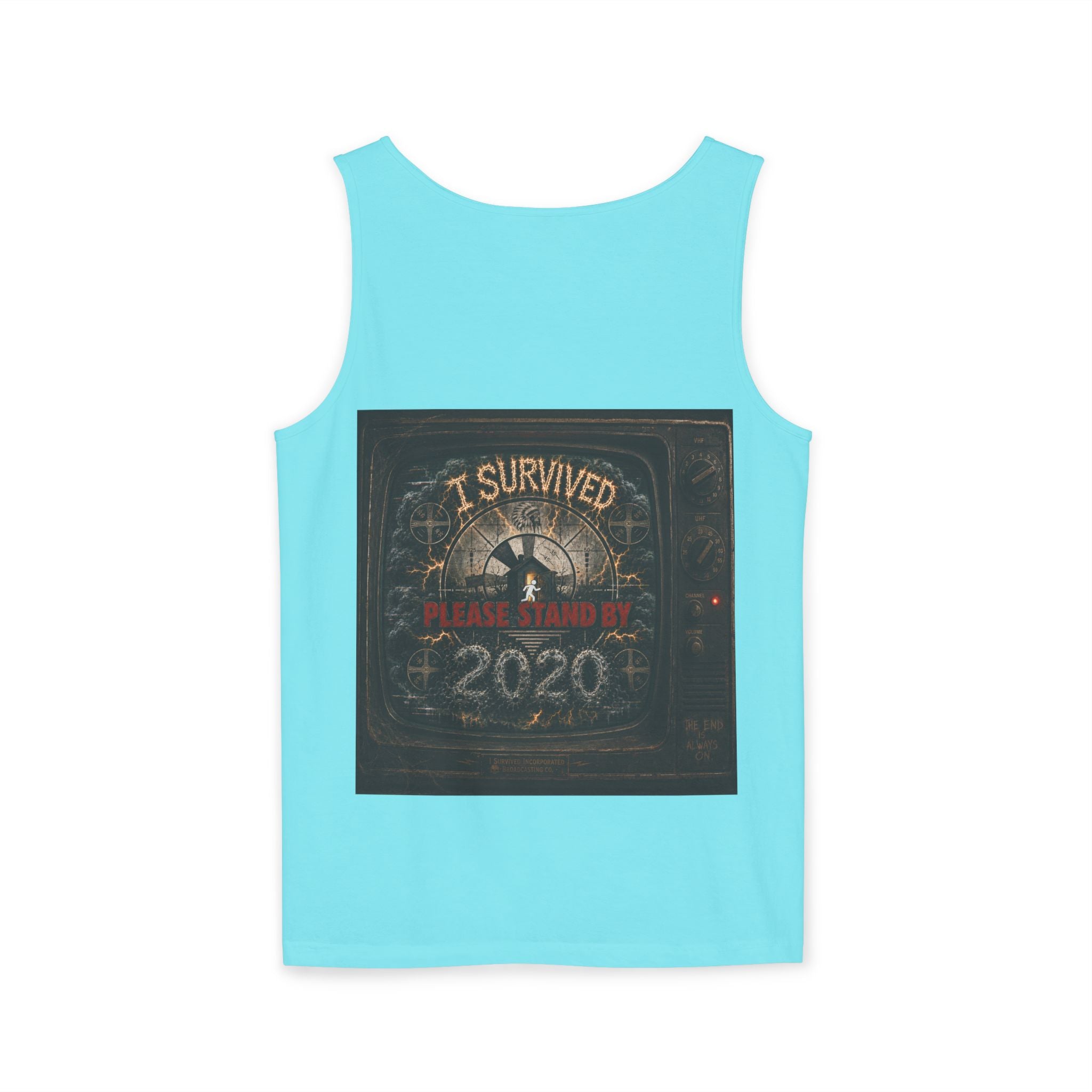 I Survived 2020 — "Please Stand By" Test Pattern Tee Summer Premier  Unisex Garment-Dyed Tank Top