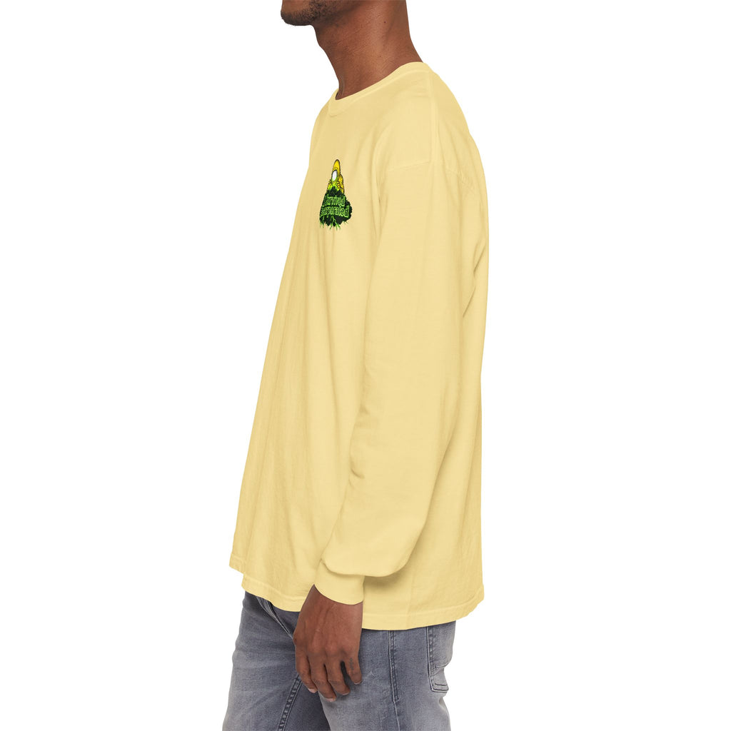 I Survived 2020 — "Please Stand By" Test Pattern Toxic Signal Tee Summer Premiere Unisex Garment-Dyed Long Sleeve T-Shirt