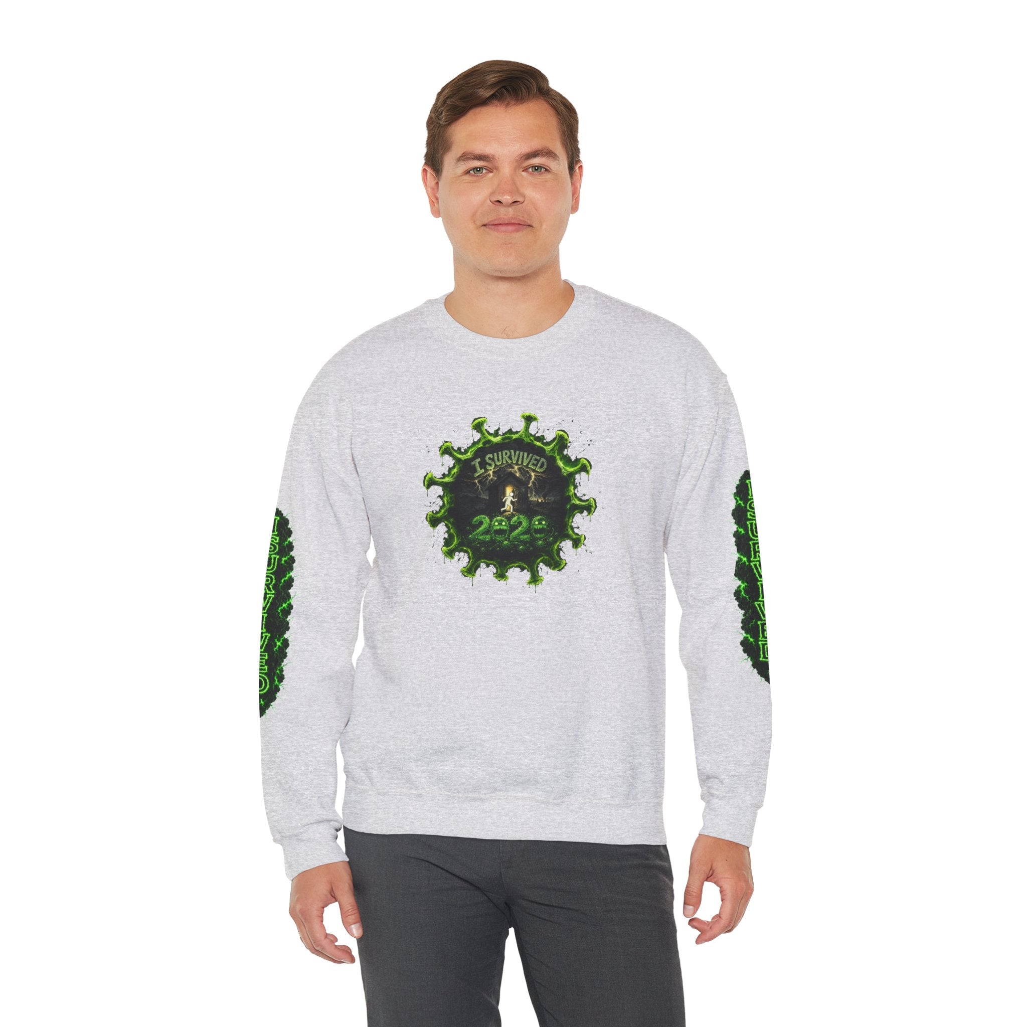 I Survived 2020 — PANDEMIC S1:E3: Director's Cut "The Jab!" Unisex Heavy Blend™ Crewneck Sweatshirt