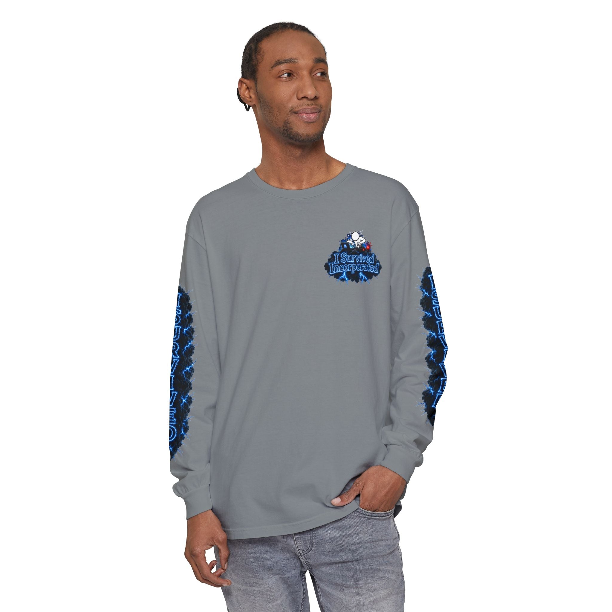 I Survived 2020 — "Please Stand By" Test Pattern Tee Lockdown Special Edition Summer Exclusive Unisex Garment-Dyed Long Sleeve T-Shirt