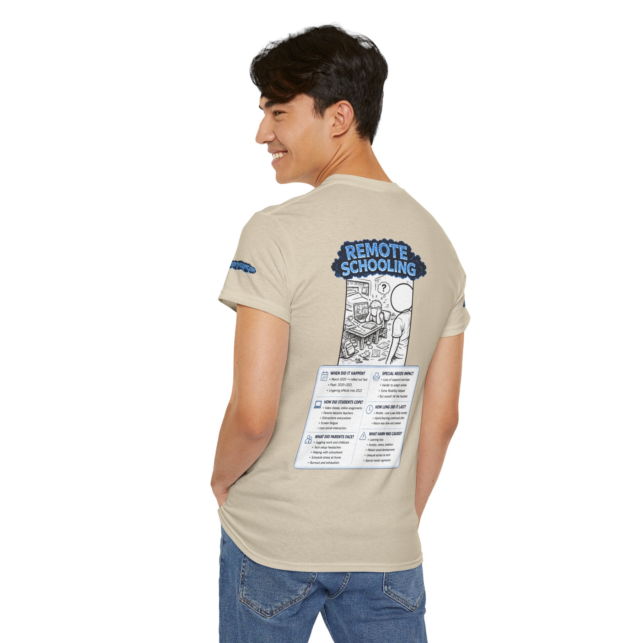 I Survived 2020 — LOCKDOWN S3:E3: Special Edition "Remote Schooling" Unisex Heavy Cotton Tee