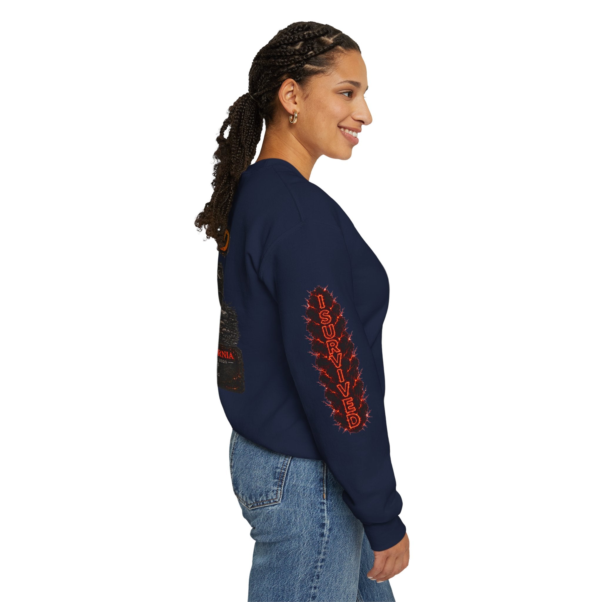 I Survived 2020 — Director's Cut S2:E1 "Berry Creek" | Wildfire Edition Memorial Unisex Heavy Blend™ Crewneck Sweatshirt