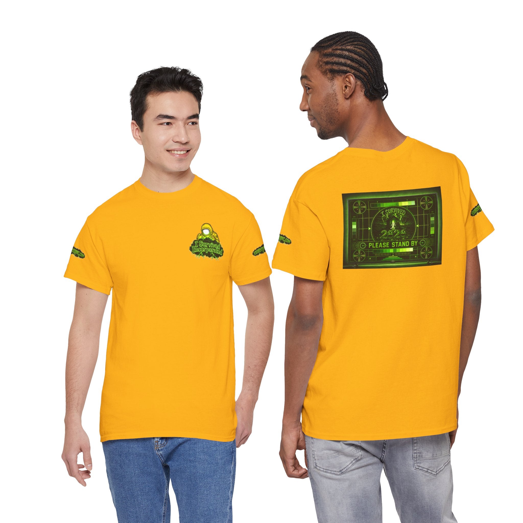 I Survived 2020 — "Please Stand By" Test Pattern Toxic Signal Tee Special Edition Summer Premiere Unisex Heavy Cotton Tee