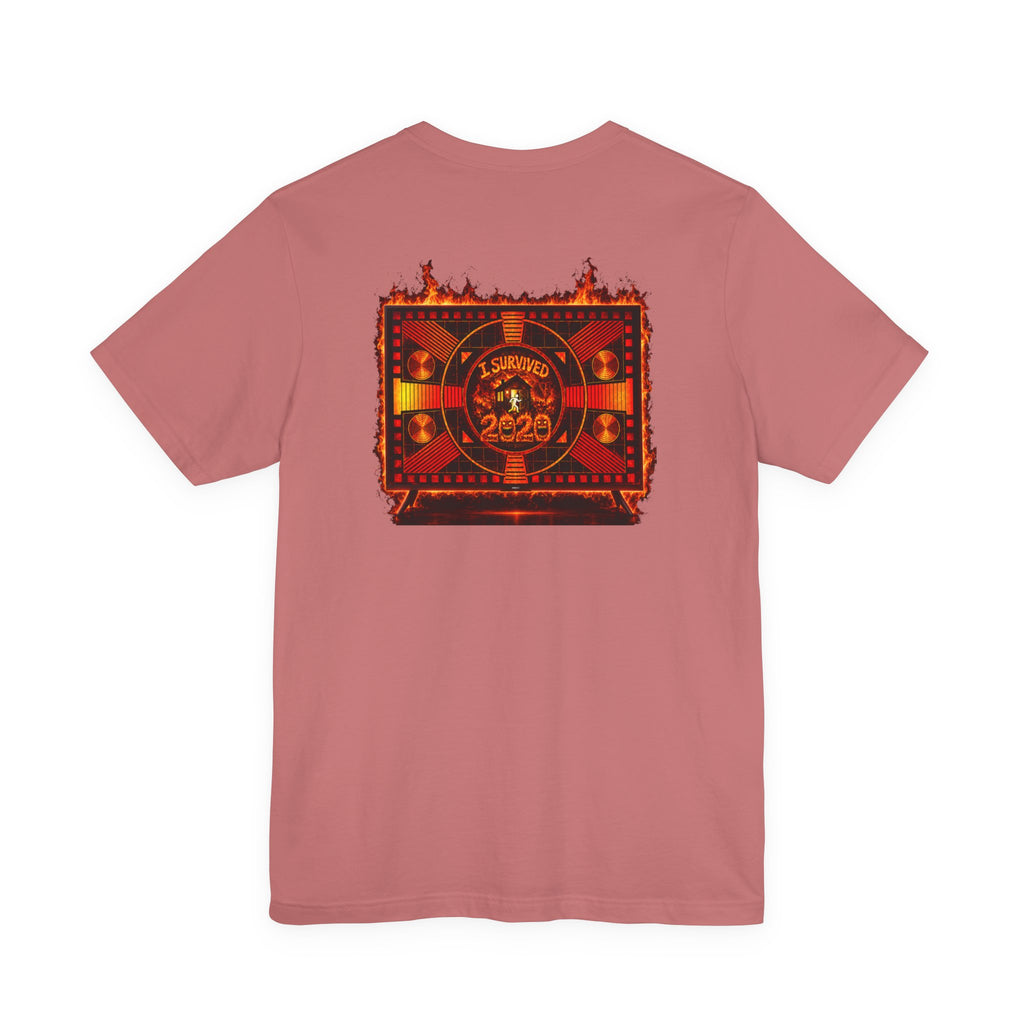 I Survived 2020 — "Please Stand By" Test Pattern Tee Wildfire Signal Edition Summer Premiere Unisex Jersey Short Sleeve Tee