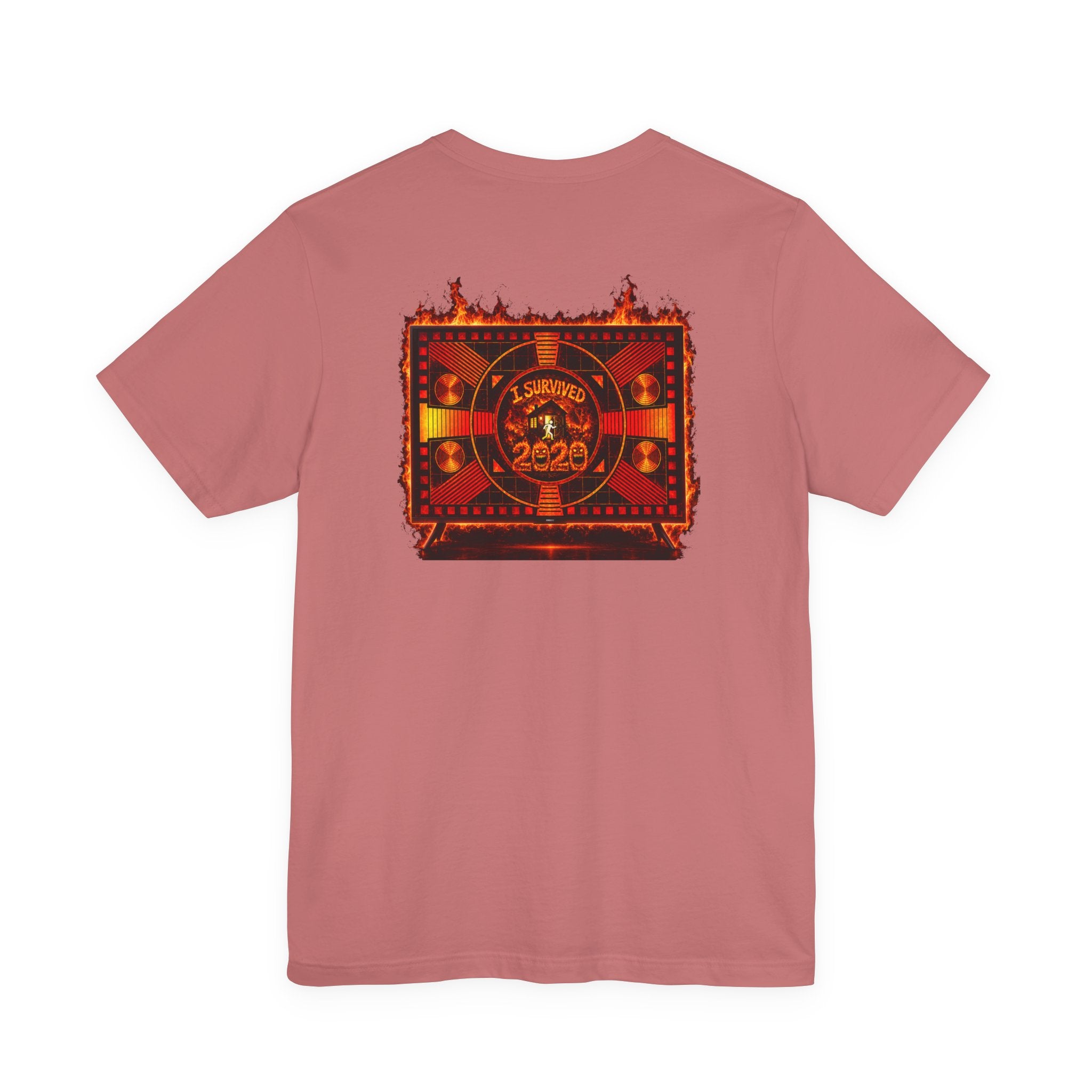 I Survived 2020 — "Please Stand By" Test Pattern Tee Wildfire Signal Edition Summer Premiere Unisex Jersey Short Sleeve Tee
