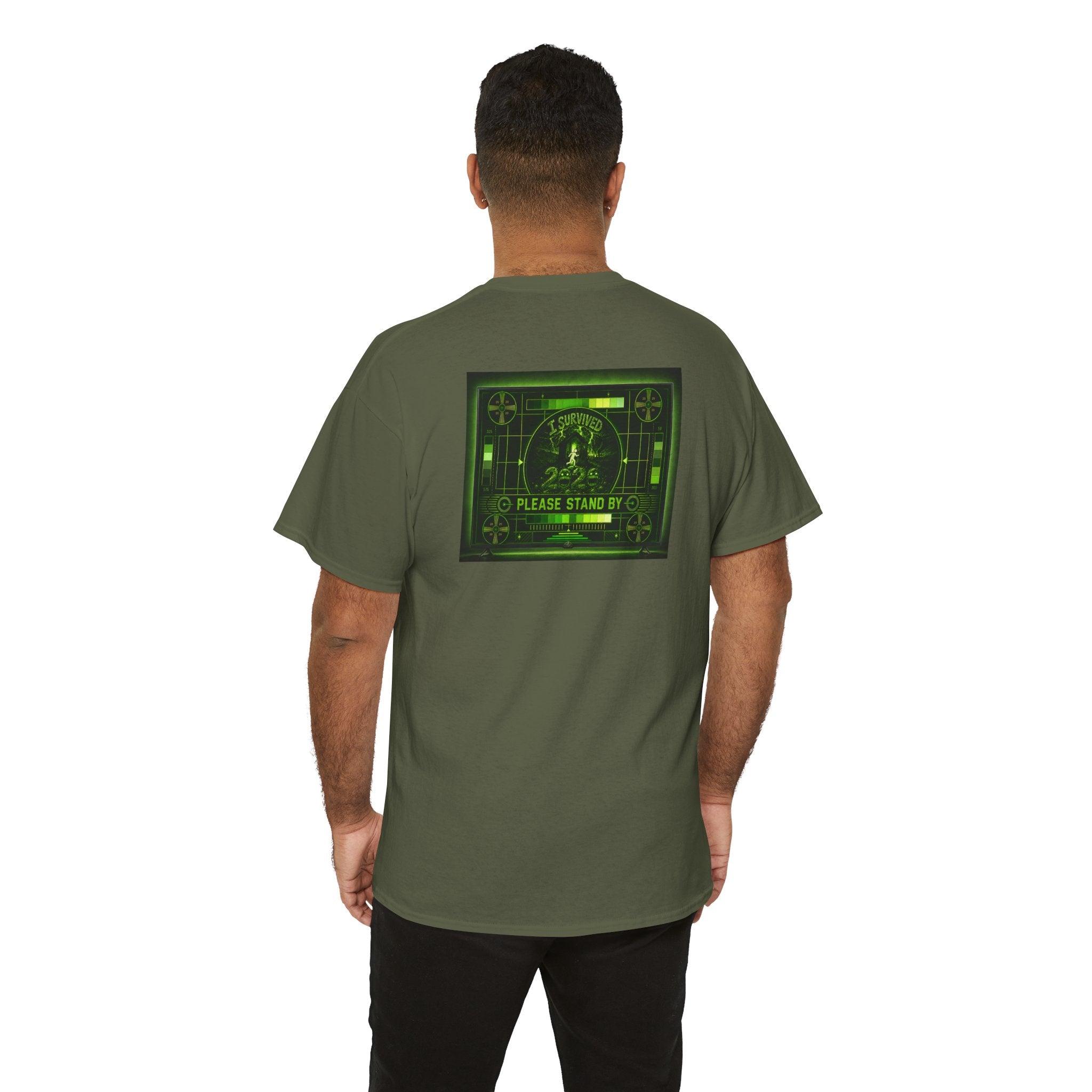 I Survived 2020 — "Please Stand By" Test Pattern Toxic Signal Tee Summer Premiere Unisex Heavy Cotton Tee
