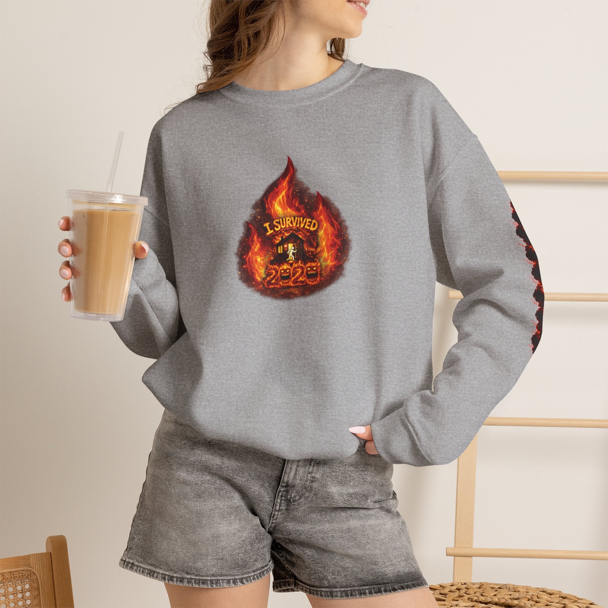 I Survived 2020 — WILDFIRES S2:E2: Director's Cut "The Bobcat Fire" Memorial Unisex Heavy Blend™ Crewneck Sweatshirt