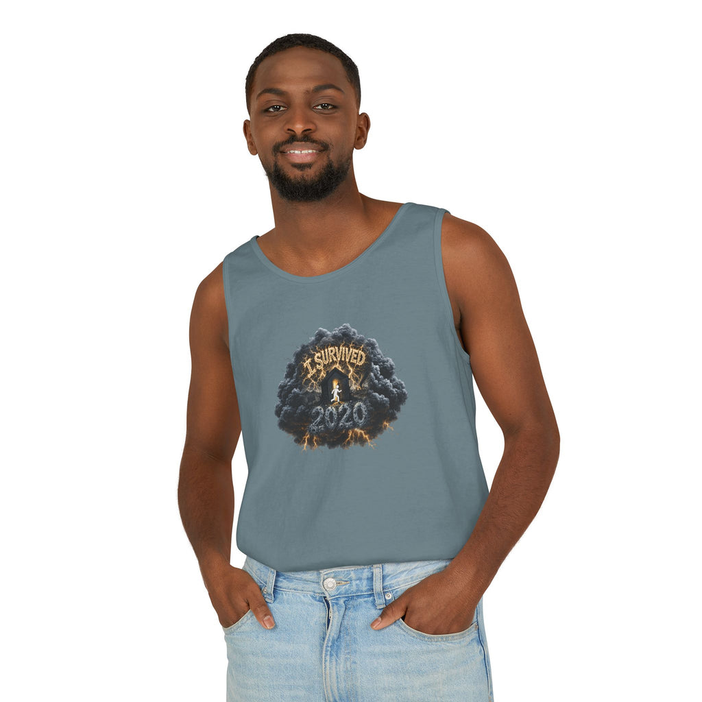 I Survived 2020 — Original PILOT Design: Director's Cut Unisex Garment-Dyed Tank Top