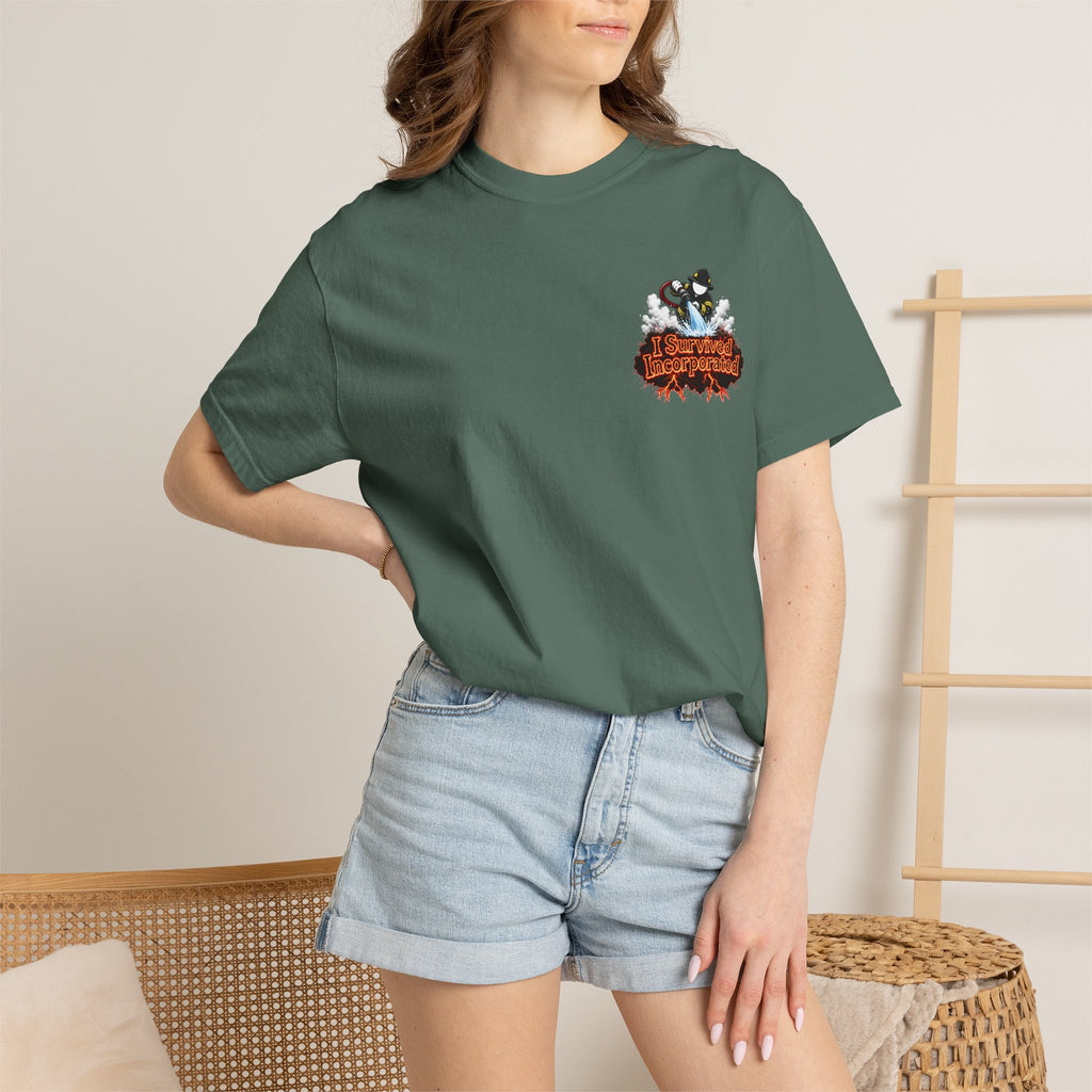 I Survived 2020 — "Please Stand By" Test Pattern Tee Wildfire Signal Edition Summer Premiere Unisex Garment-Dyed T-shirt