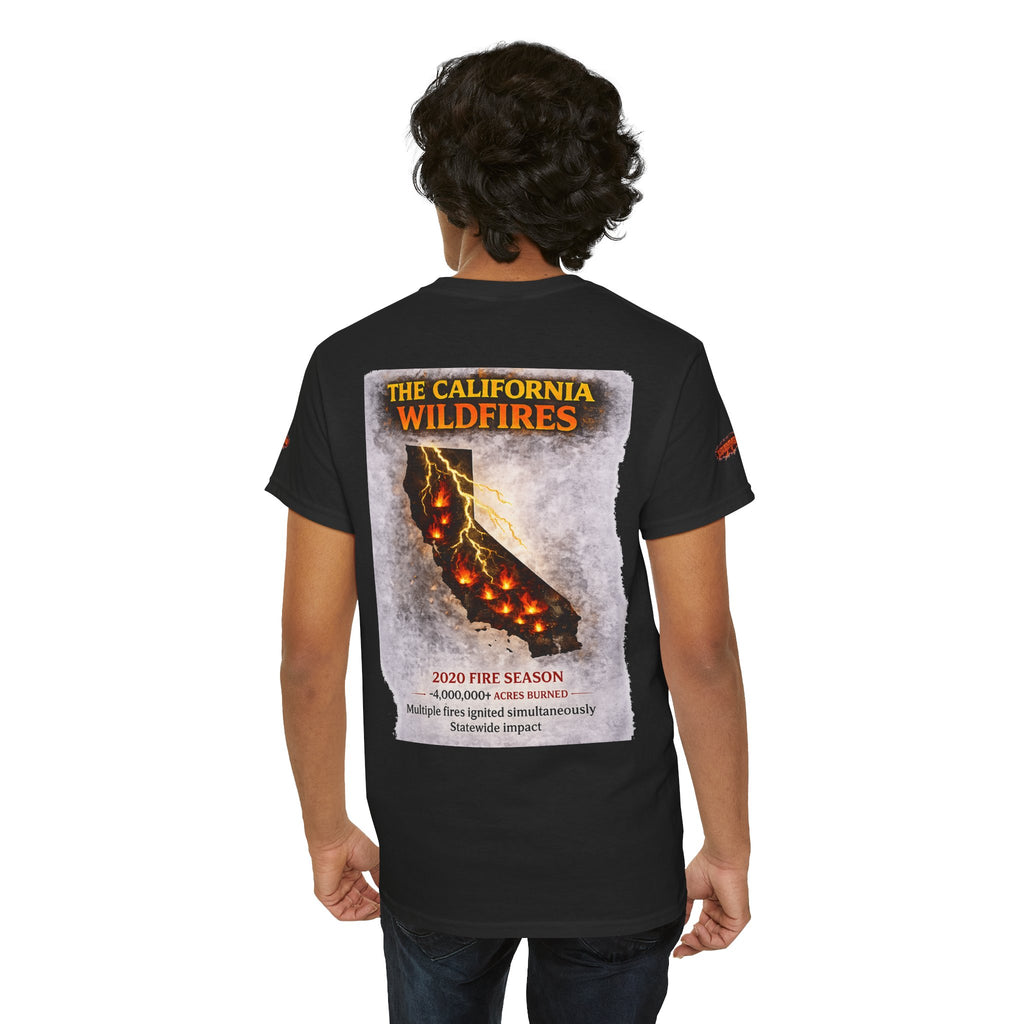 I Survived 2020 — WILDFIRES S2:E3: Director's Cut Special Edition "The California Wildfires" Memorial Unisex Heavy Cotton Tee