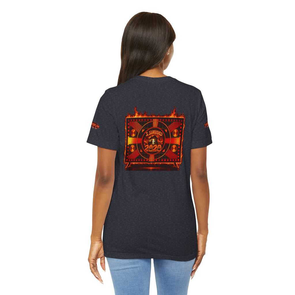 I Survived 2020 — "Please Stand By" Test Pattern Tee Wildfire Signal Special Edition Summer Premiere Unisex Jersey Short Sleeve Tee