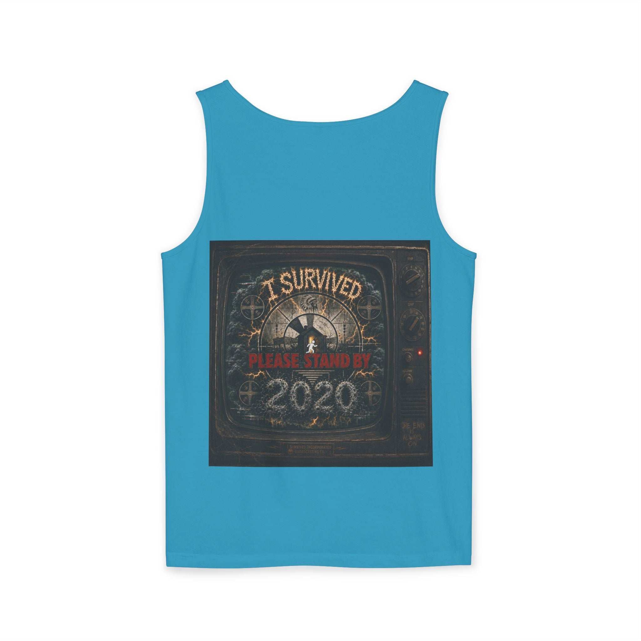 I Survived 2020 — "Please Stand By" Test Pattern Tee Summer Premier  Unisex Garment-Dyed Tank Top