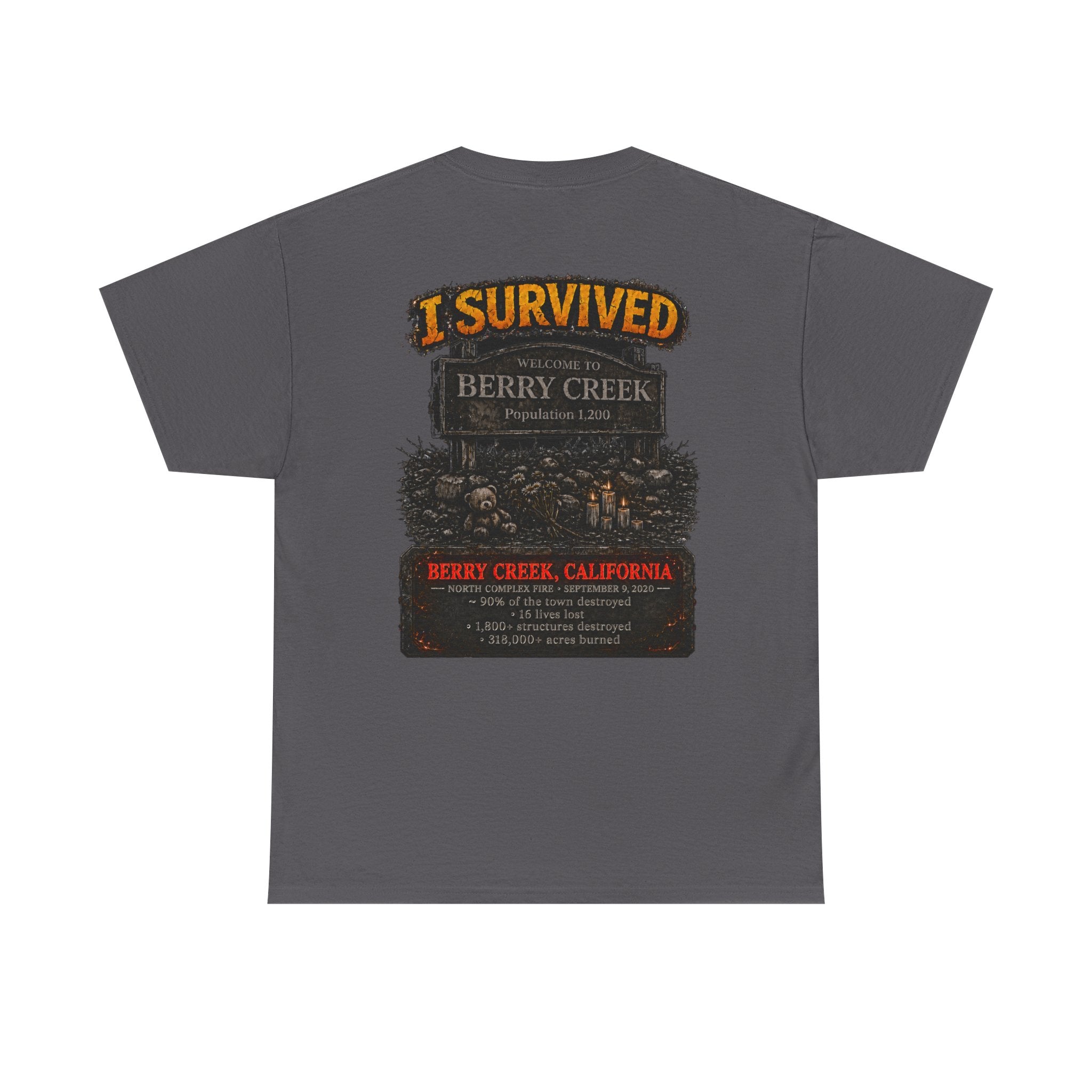 I Survived 2020 — Director's Cut S2:E1 "Berry Creek" | Wildfire Edition Memorial Unisex Heavy Cotton Tee