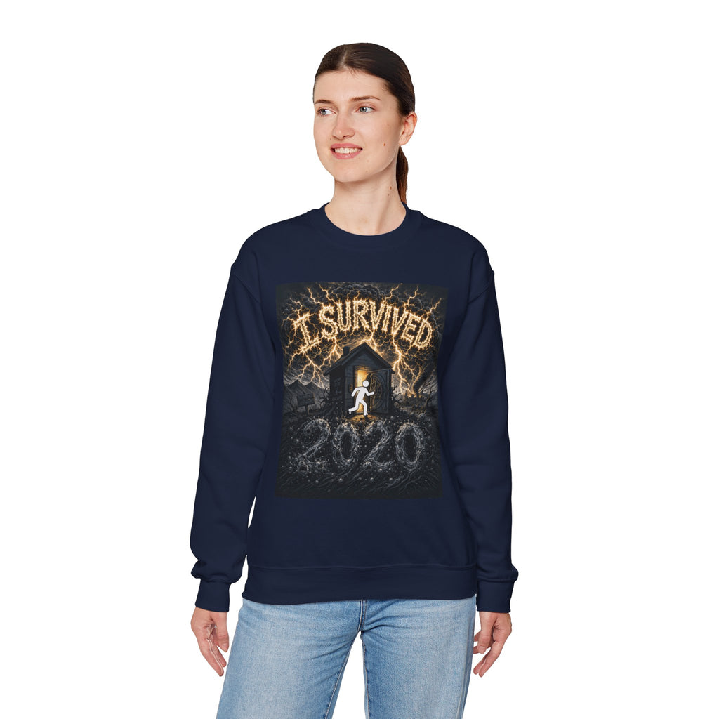 I Survived 2020 — Original Design Teaser Tee | Season 1 Premiere Drop Unisex Heavy Blend™ Crewneck Sweatshirt