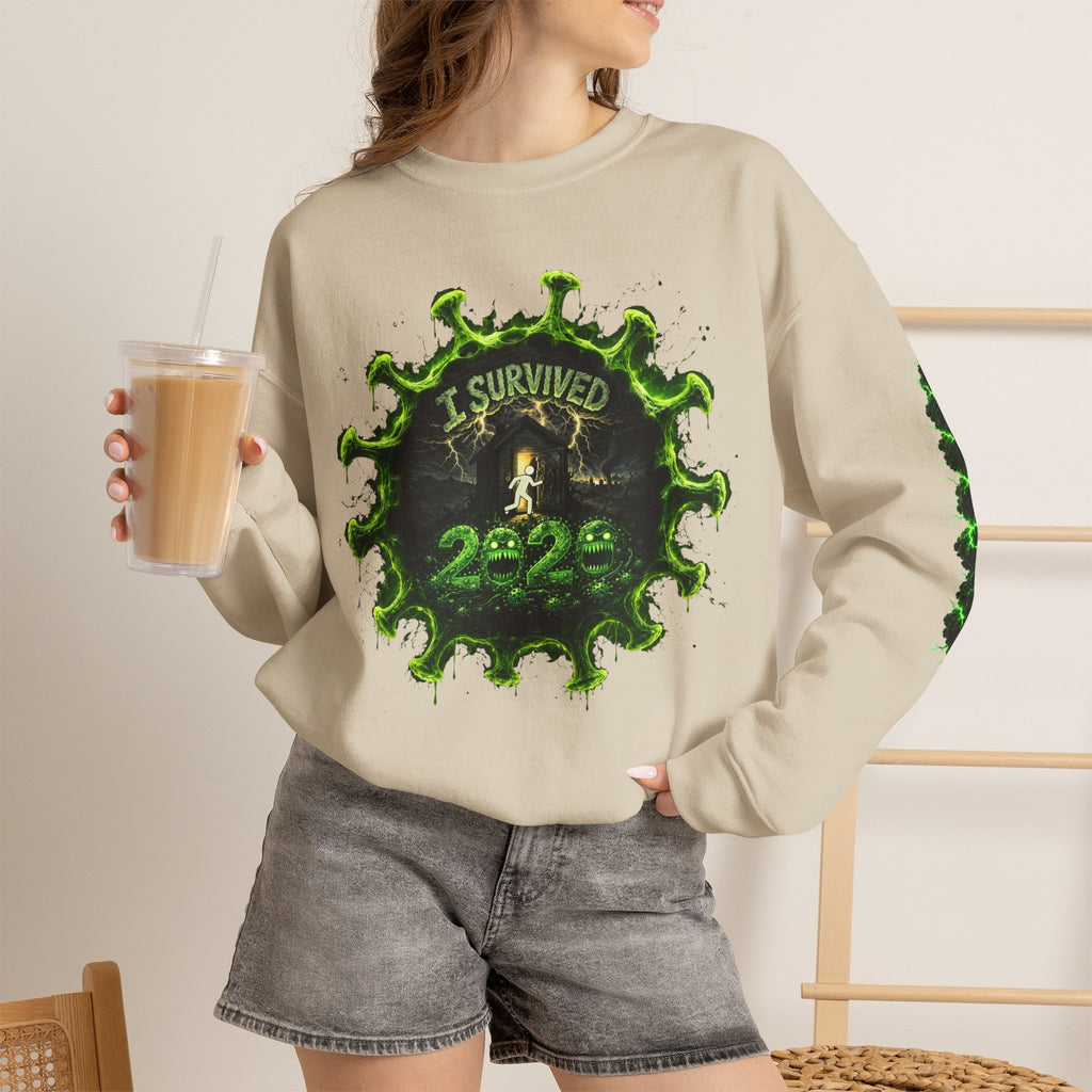 I Survived 2020 — Director's Cut S1:E1 "COVID-19: The Coronavirus" | Pandemic Edition Unisex Heavy Blend™ Crewneck Sweatshirt