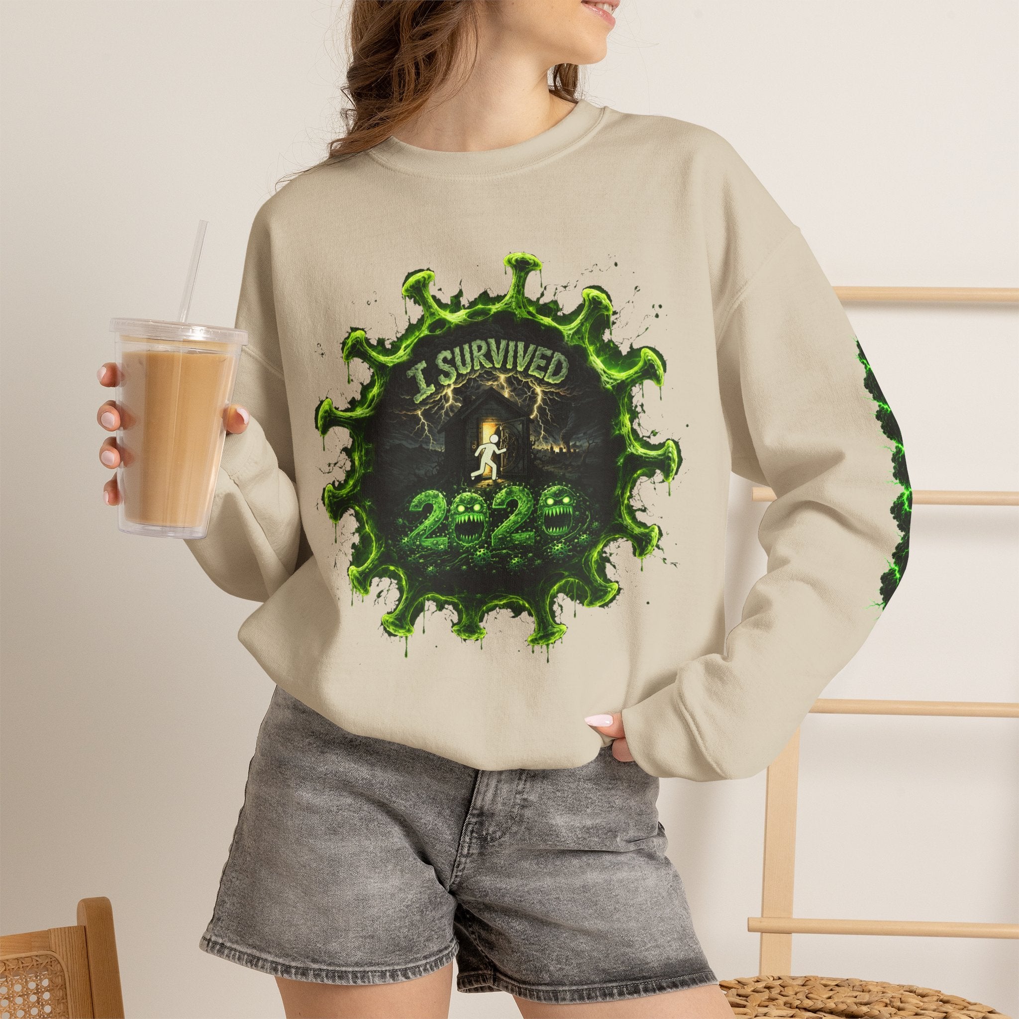 I Survived 2020 — Director's Cut S1:E1 "COVID-19: The Coronavirus" | Pandemic Edition Unisex Heavy Blend™ Crewneck Sweatshirt