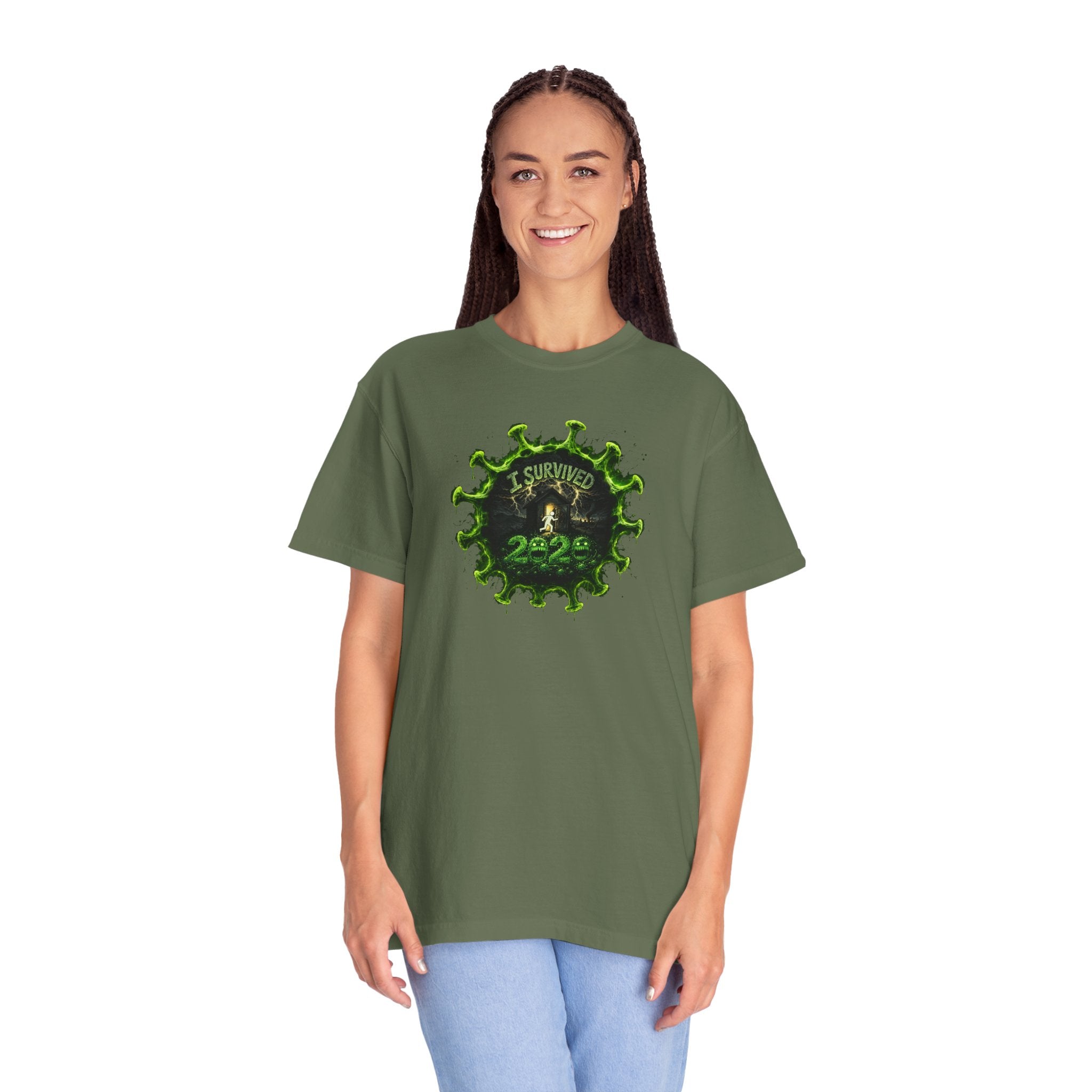 I Survived 2020 — PANDEMIC S1:E3: Director's Cut "The Jab!" Unisex Garment-Dyed T-shirt