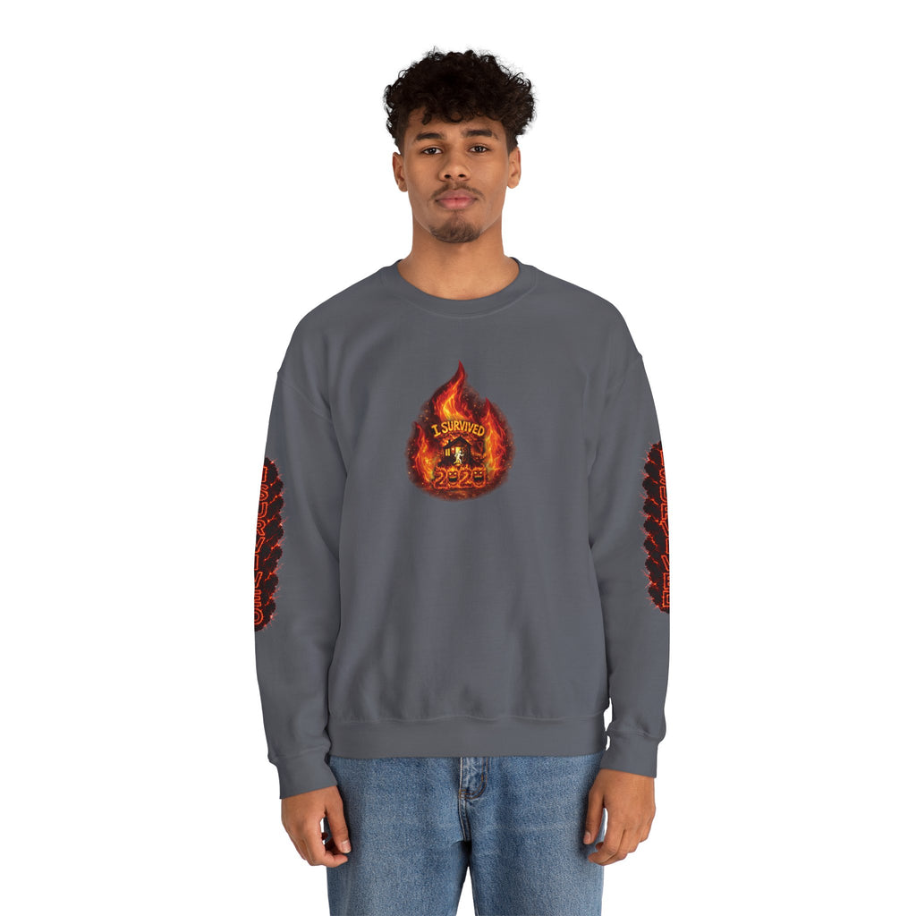 I Survived 2020 — WILDFIRES S2:E3: Director's Cut "The California Wildfires" Memorial Unisex Heavy Blend™ Crewneck Sweatshirt