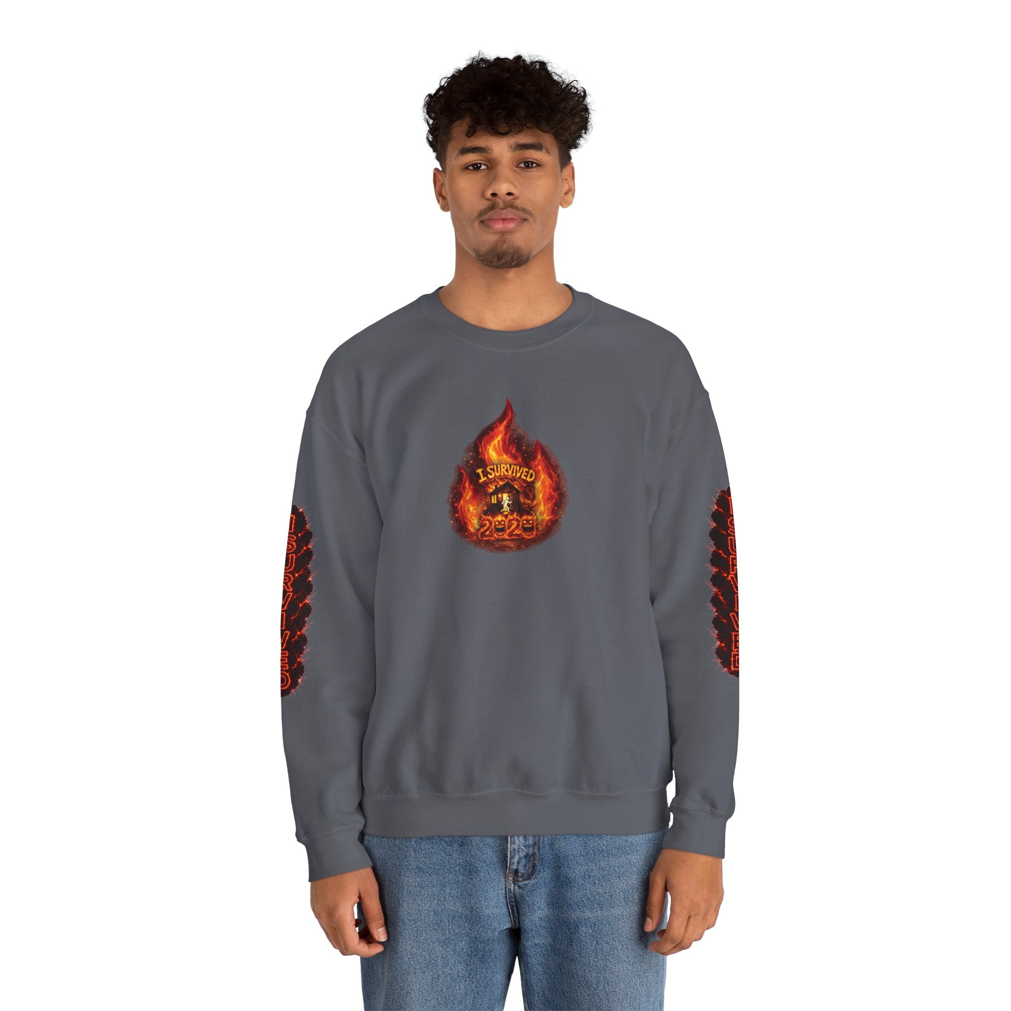 I Survived 2020 — WILDFIRES S2:E3: Director's Cut "The California Wildfires" Memorial Unisex Heavy Blend™ Crewneck Sweatshirt