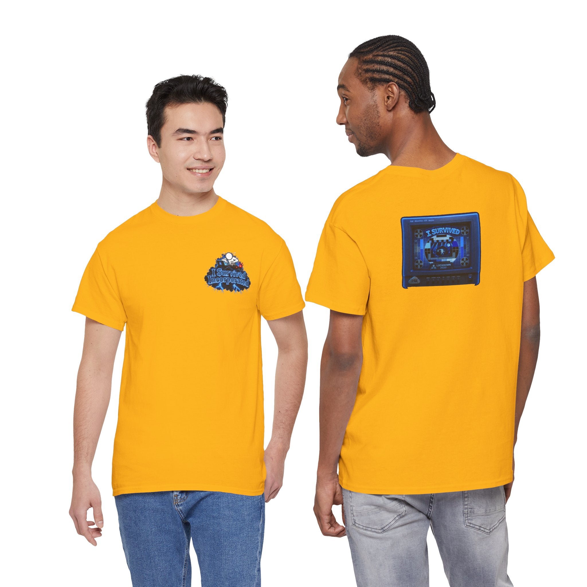 I Survived 2020 — "Please Stand By" Test Pattern Tee Lockdown Surveillance Edition Summer Exclusive Unisex Heavy Cotton Tee